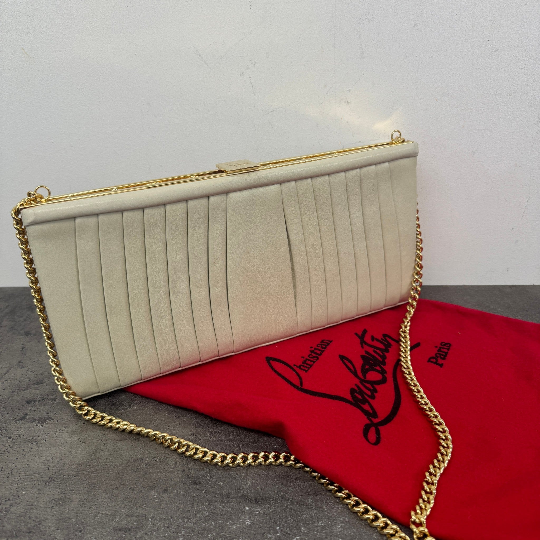 Women's Pleated Bag Cream