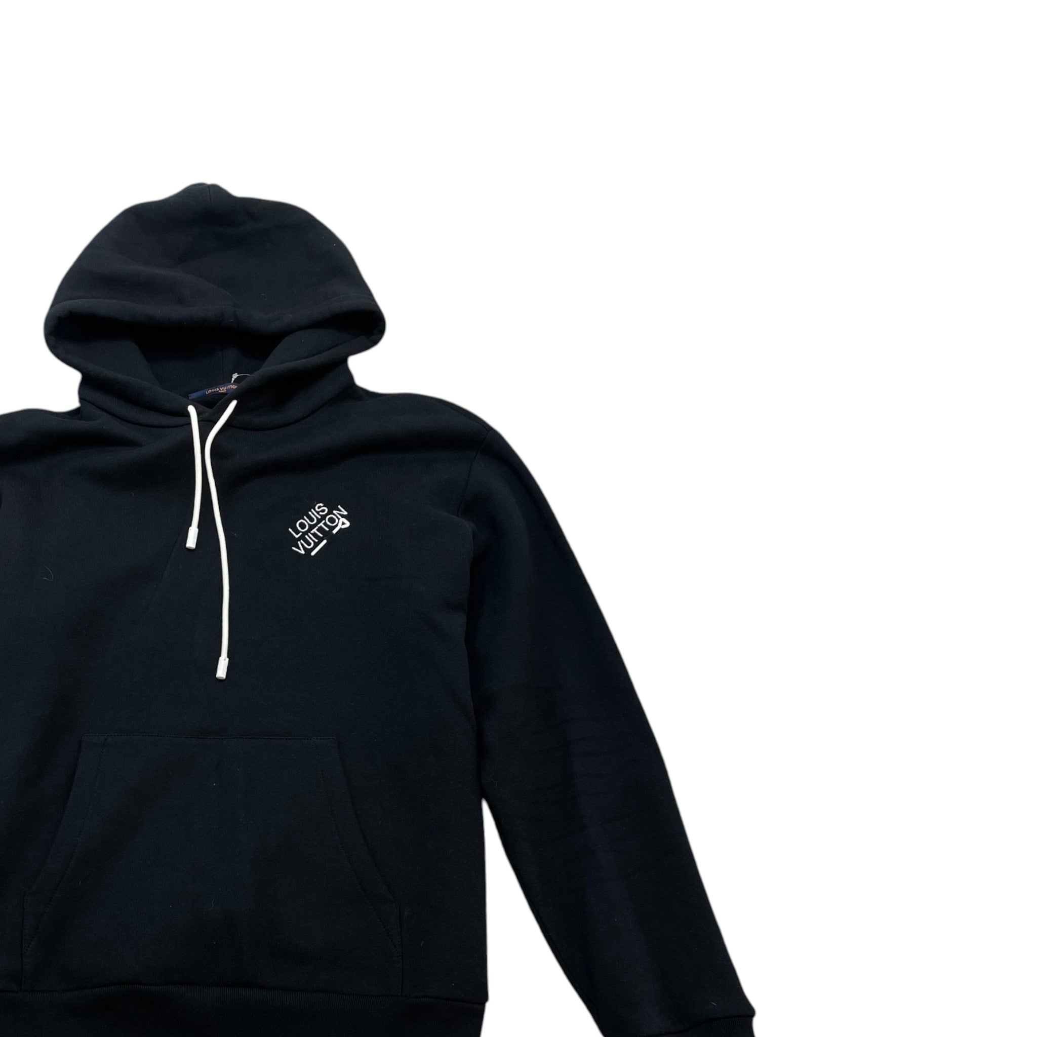 Men's Embroidered Logo Hoodie Black Size L