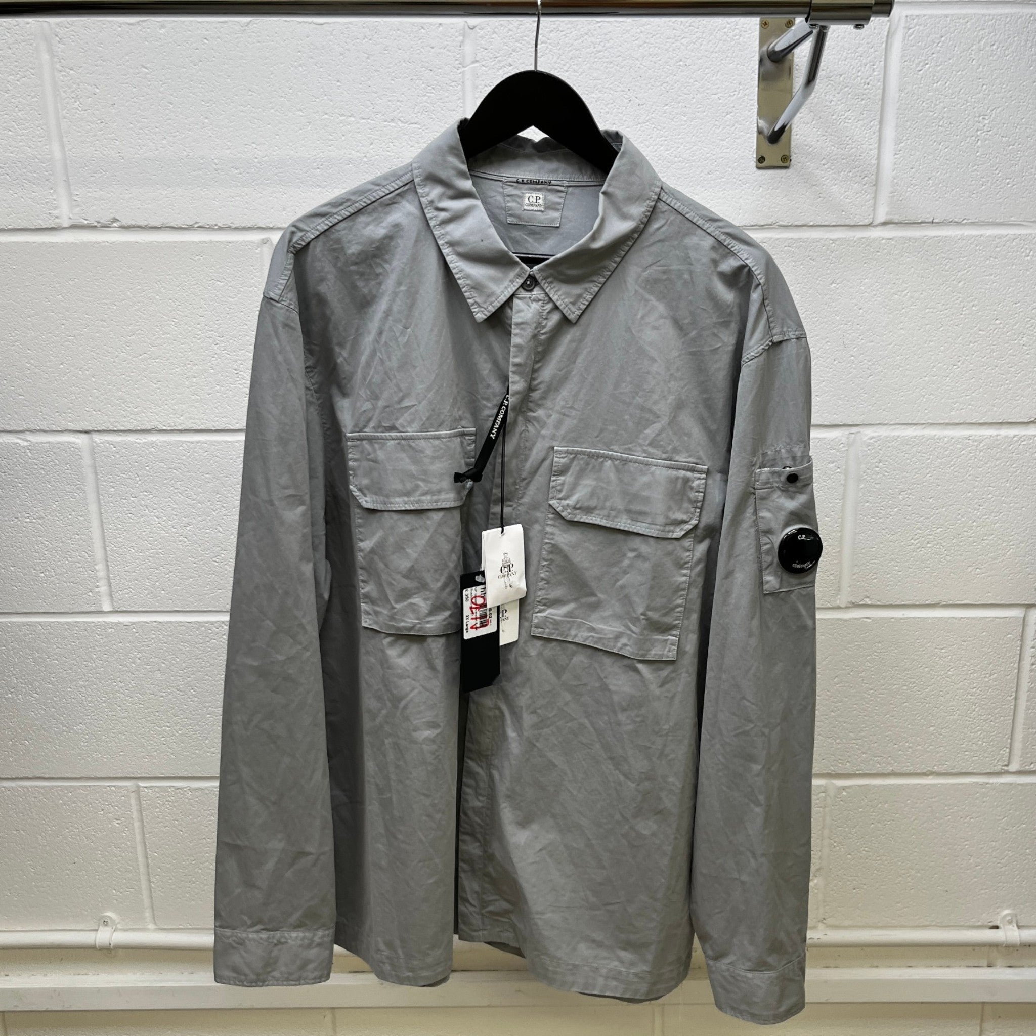 Men's Lens Gabard OverShirt Grey Size XXXL