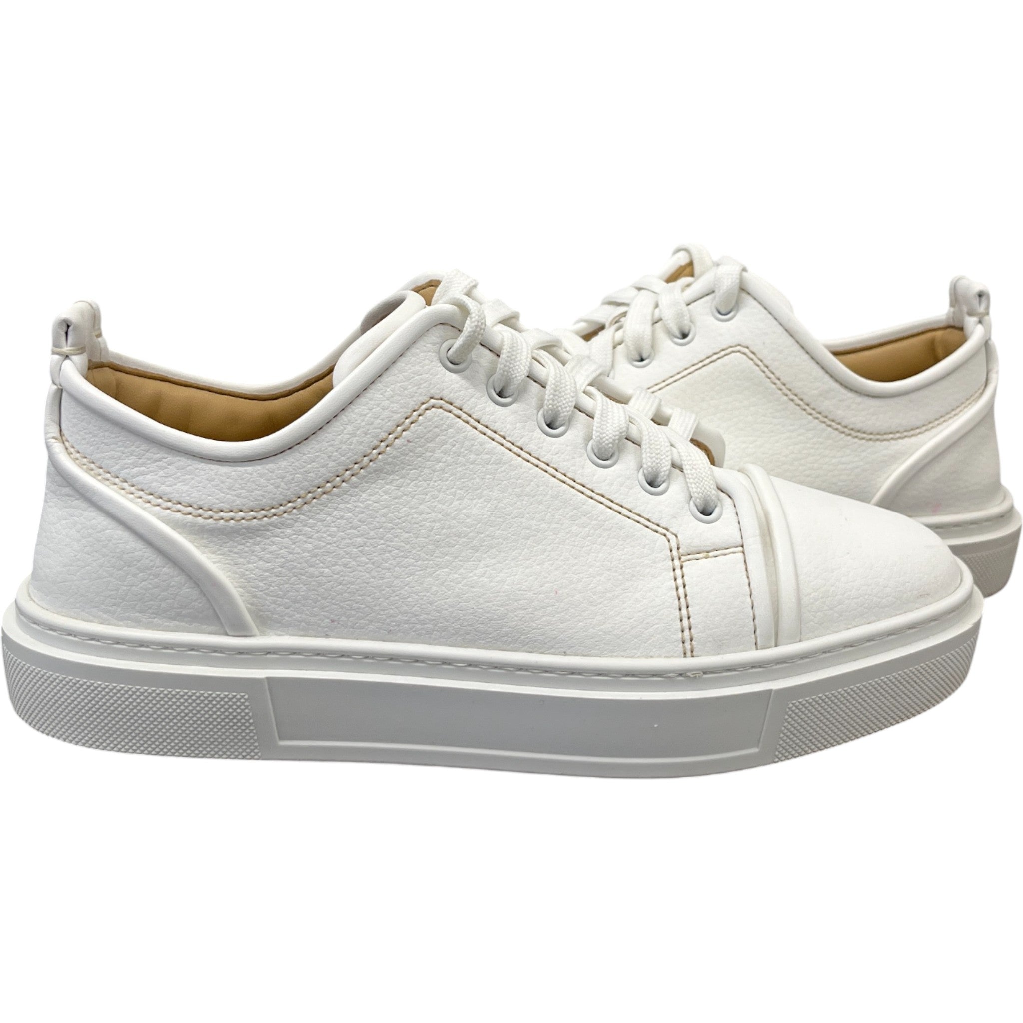 Men's Adolon Junior Flat Low Trainers White Size EU 41 / UK 7
