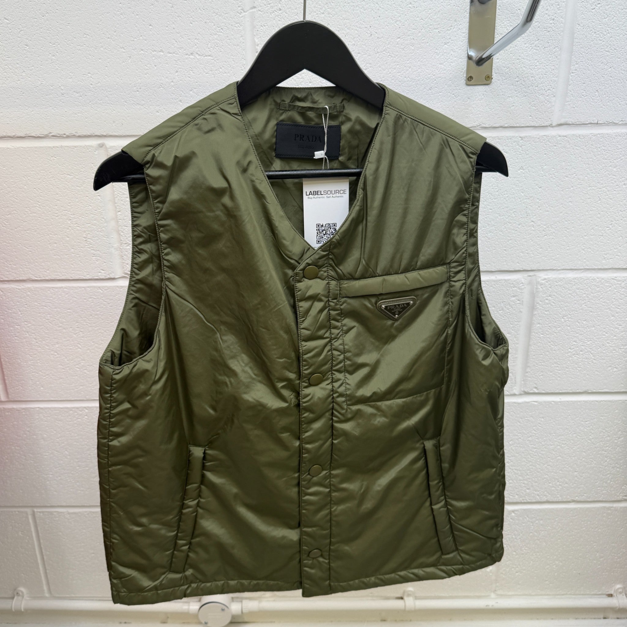 Men's Plaque Logo Gilet Green Size IT 48 / M