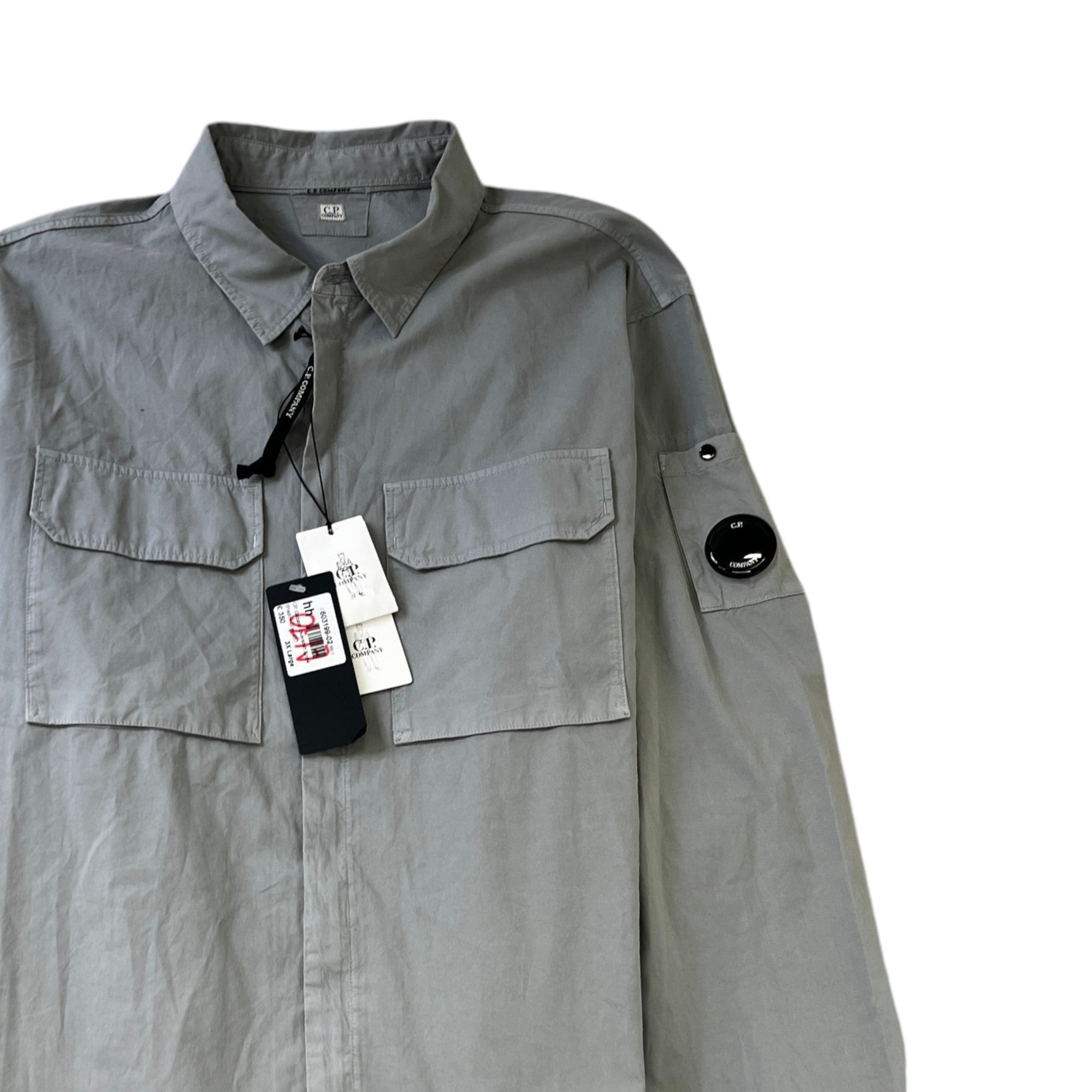 Men's Lens Gabard OverShirt Grey Size XXXL