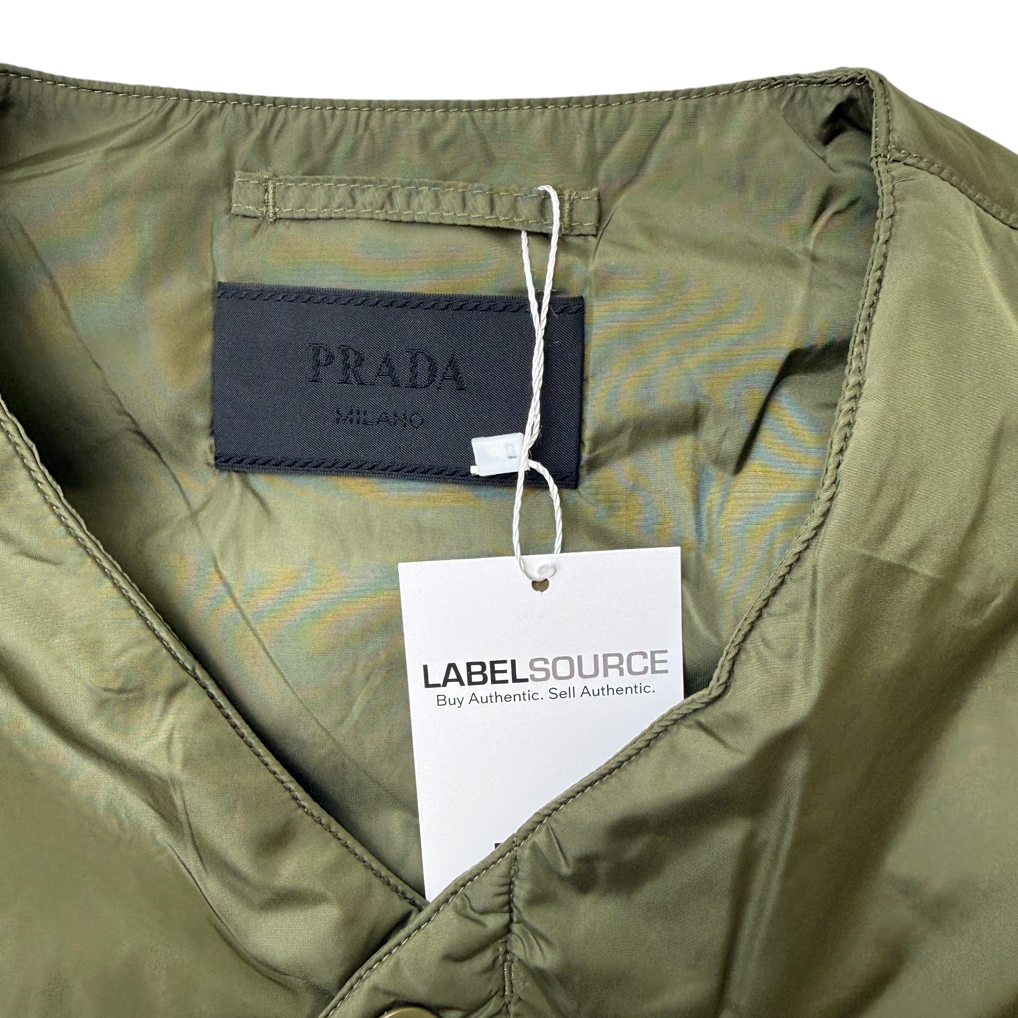 Men's Plaque Logo Gilet Khaki Size IT 52 / XL