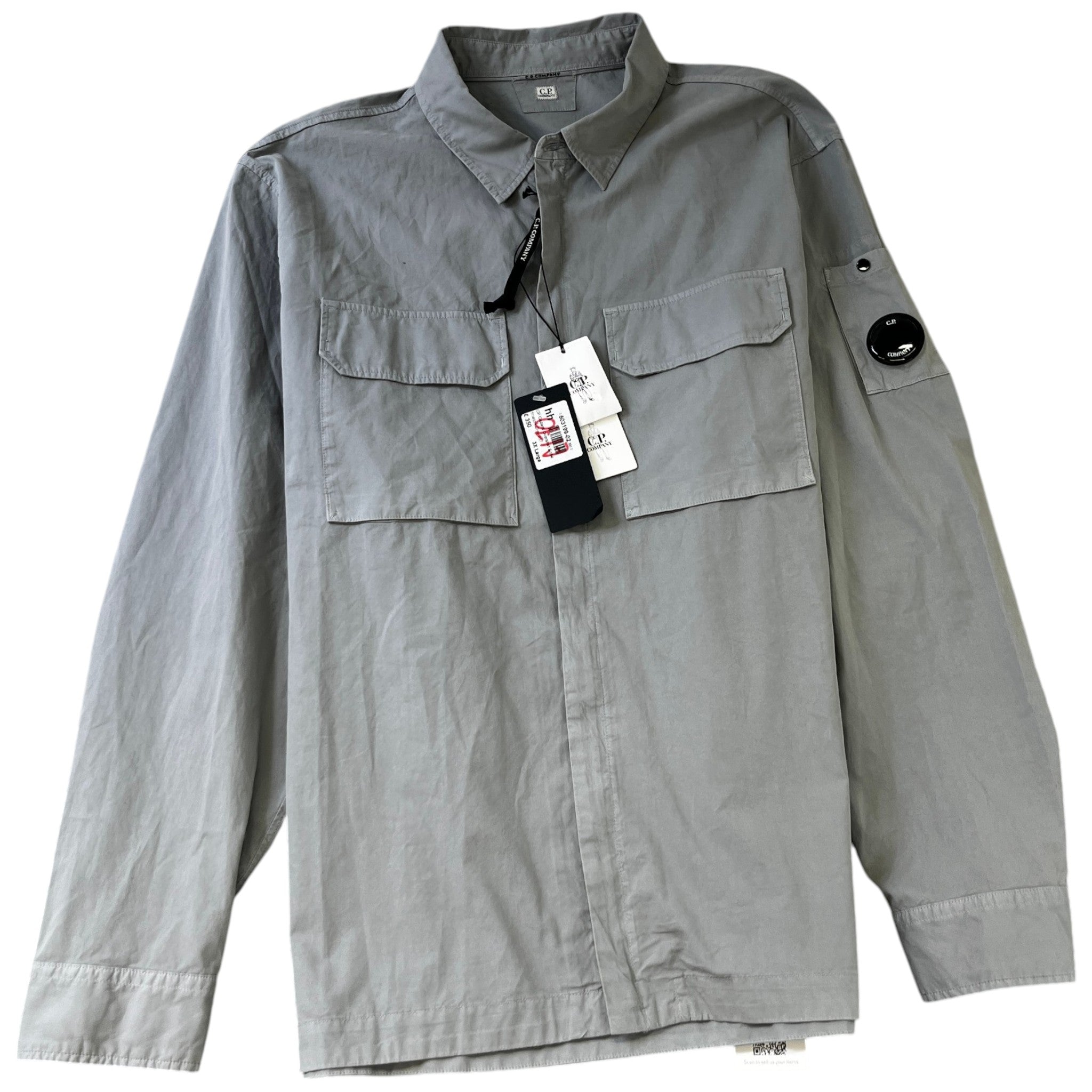 Men's Lens Gabard OverShirt Grey Size XXXL