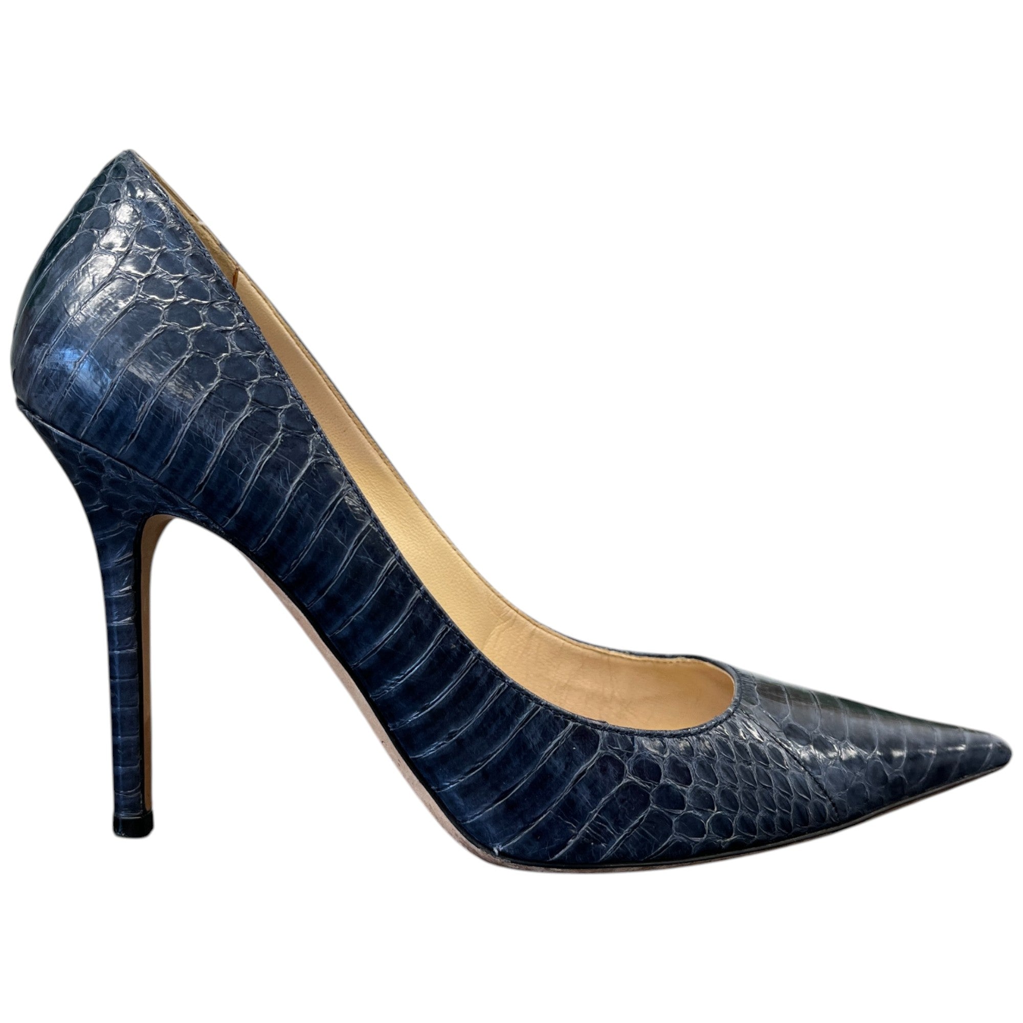 Women's Love 85 Croc-Embossed Heels Blue Size EU 37.5 / UK 4.5