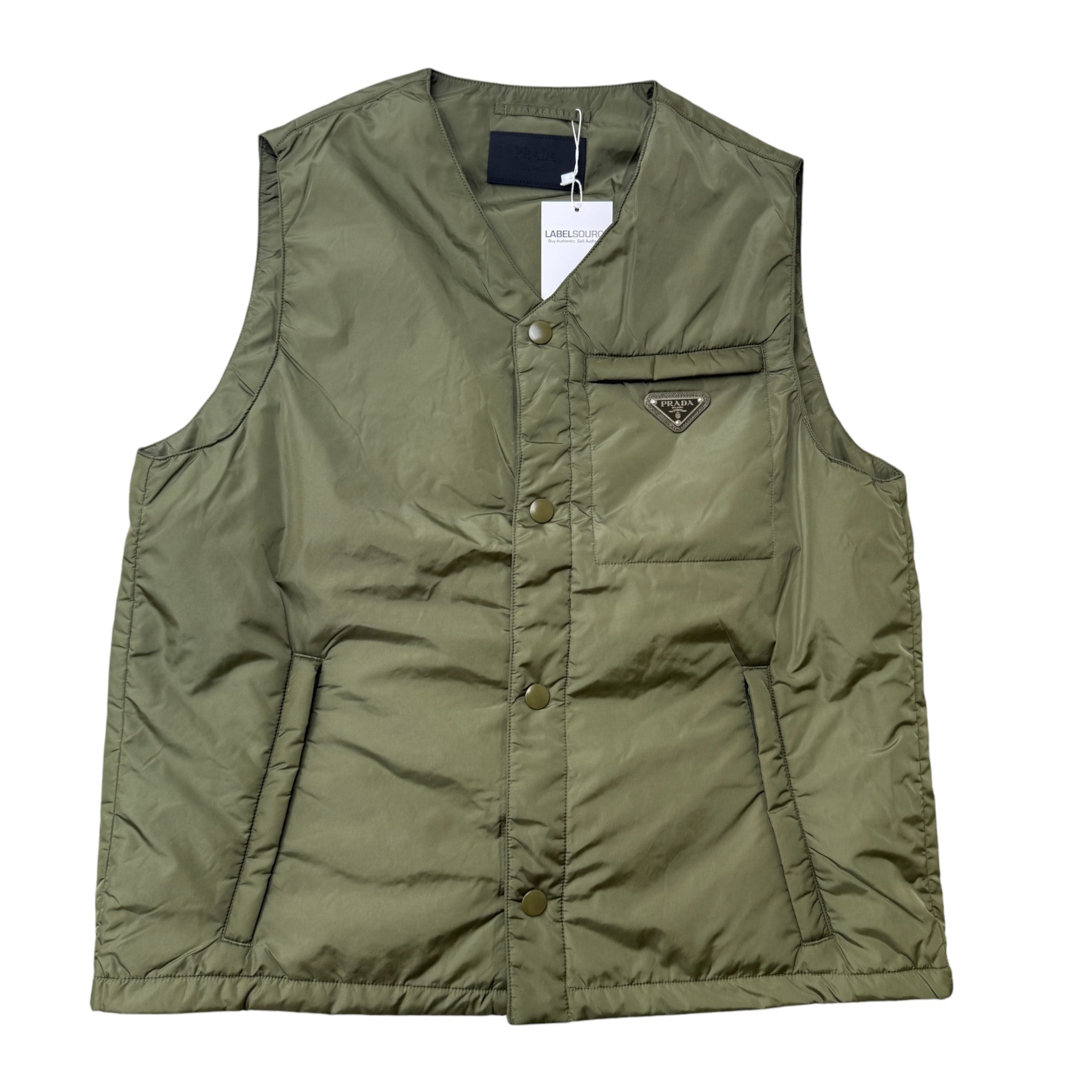 Men's Plaque Logo Gilet Green Size IT 48 / M