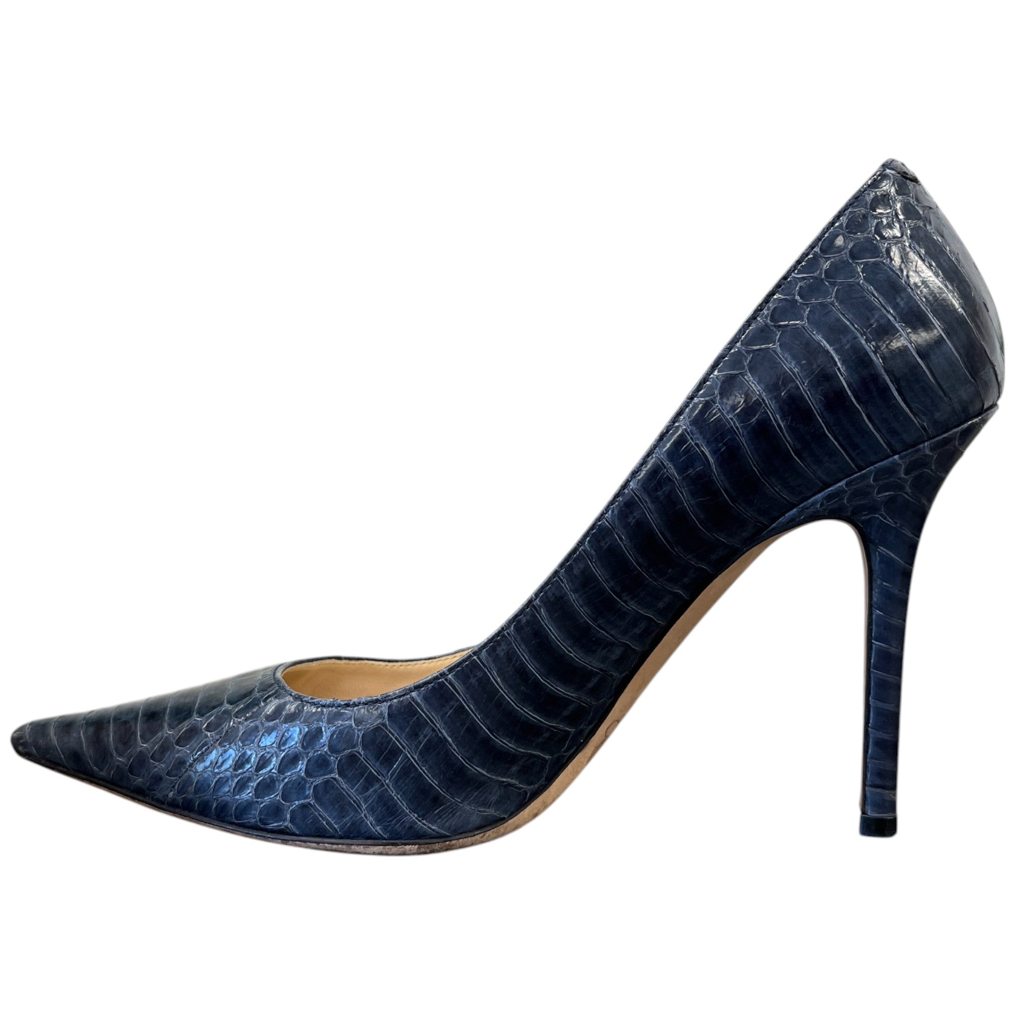 Women's Love 85 Croc-Embossed Heels Blue Size EU 37.5 / UK 4.5
