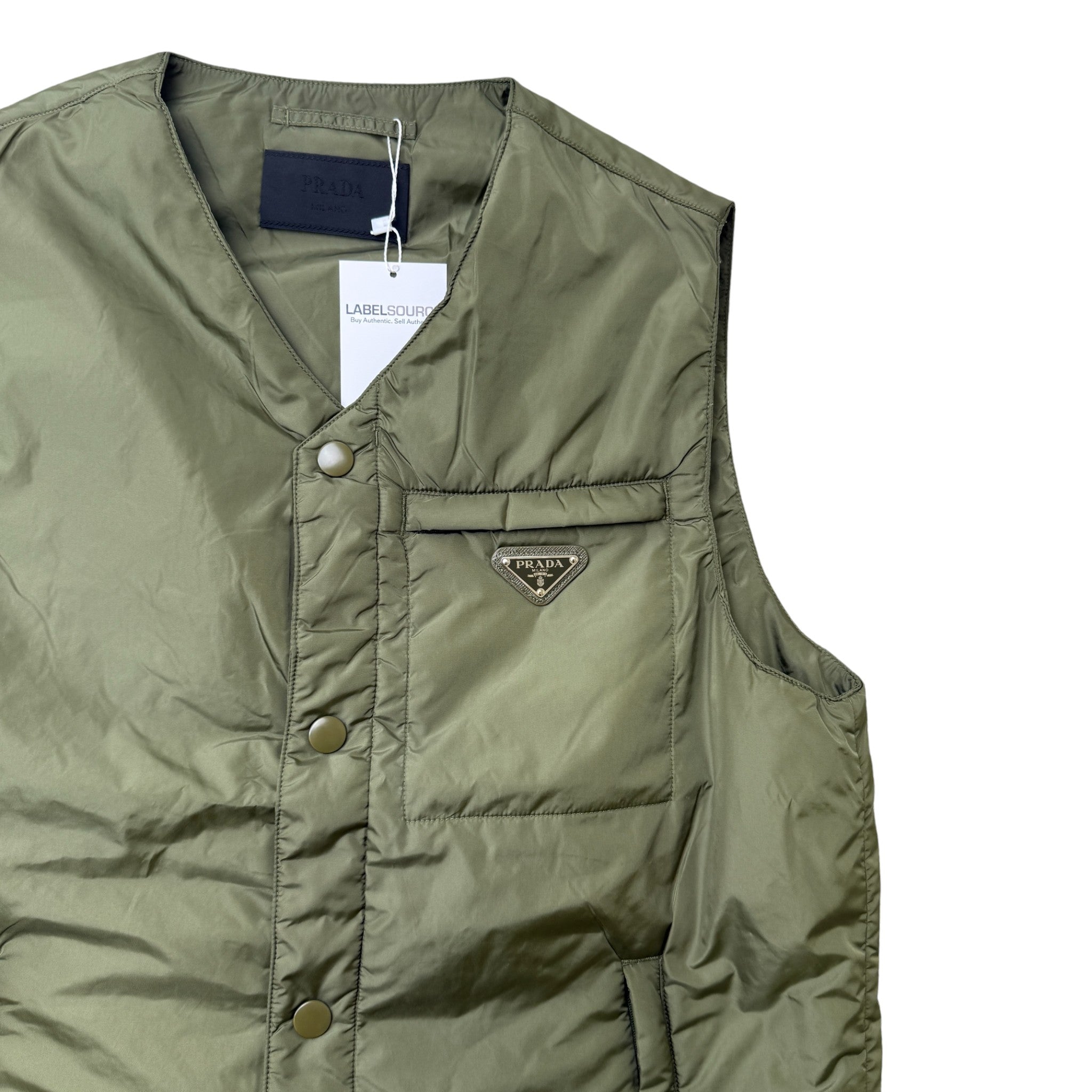 Men's Plaque Logo Gilet Green Size IT 50 / L