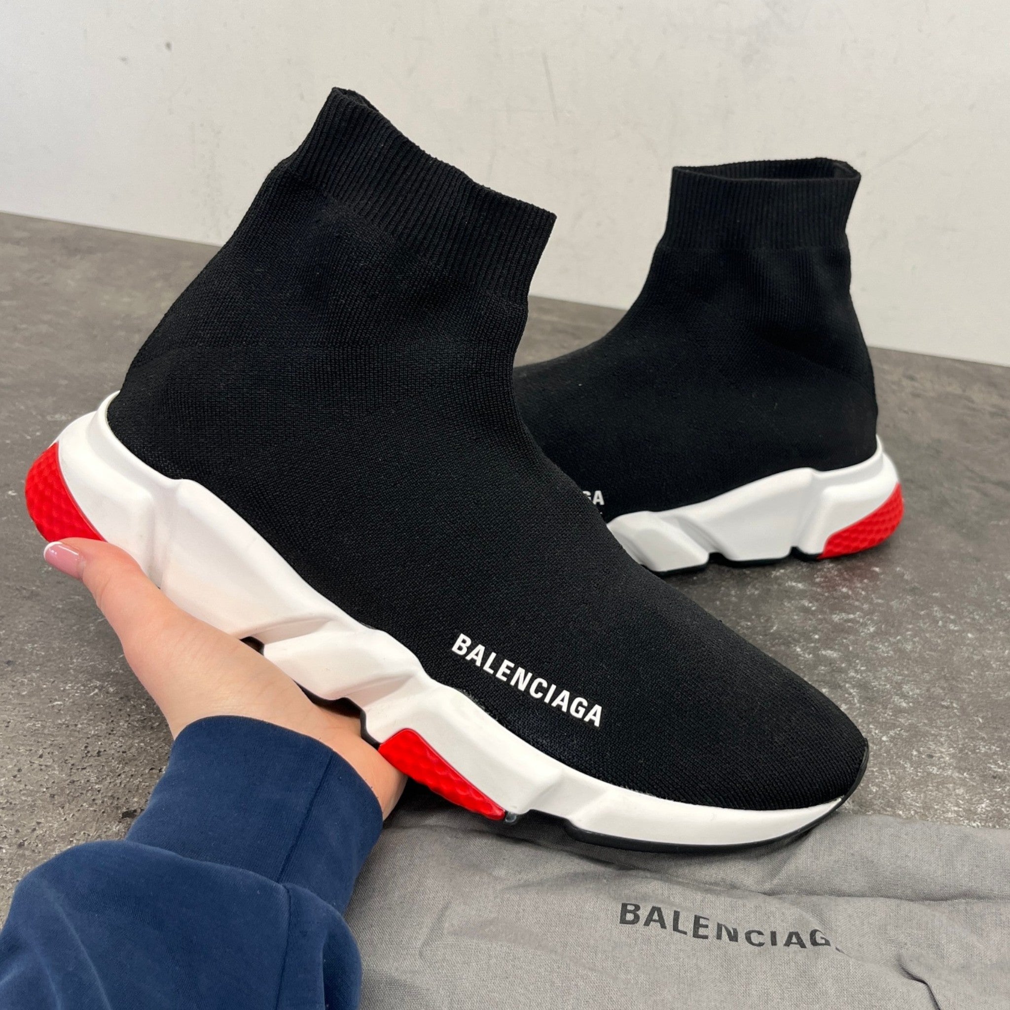 Men's Speed Sock High Trainers Black Size EU 42 / UK 8