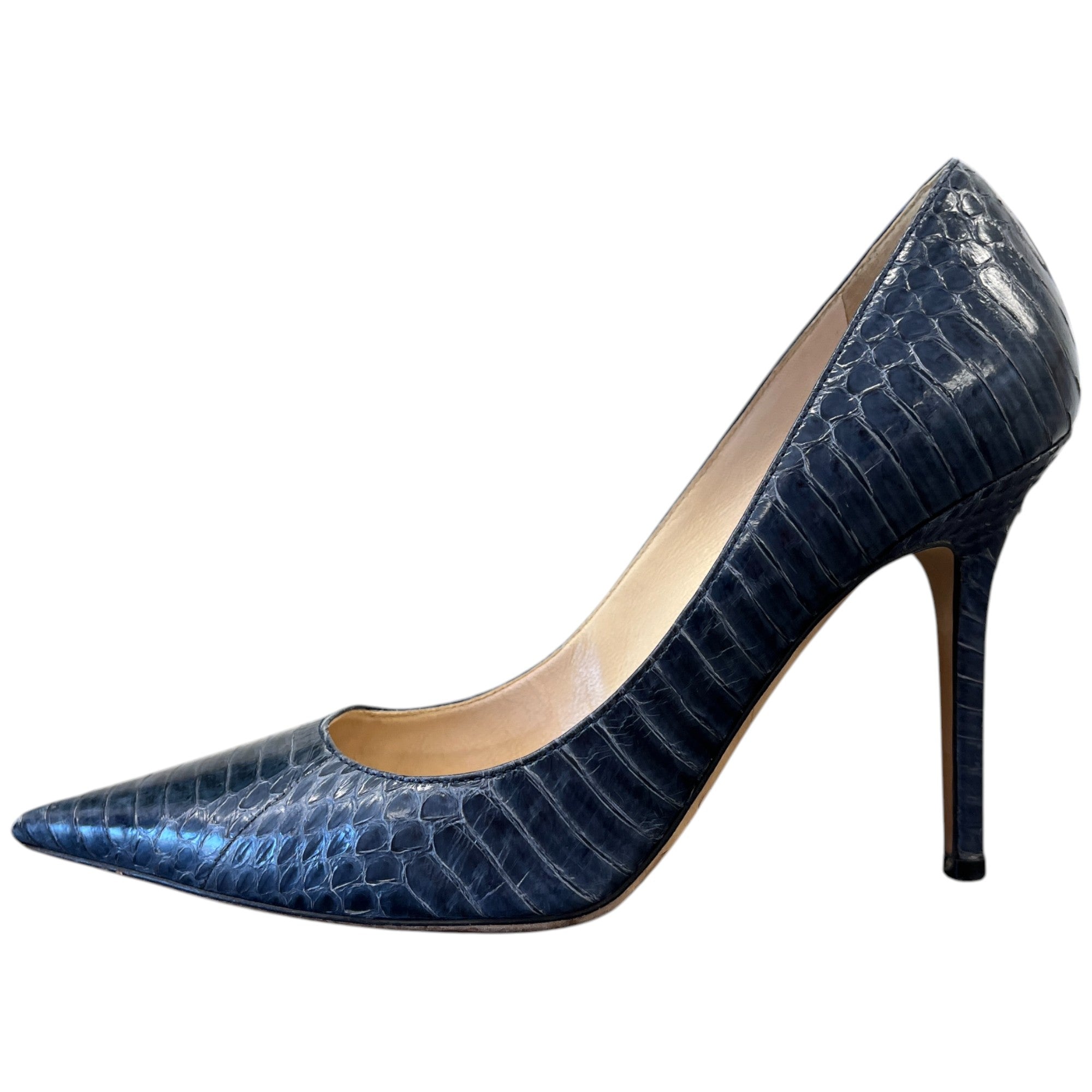 Women's Love 85 Croc-Embossed Heels Blue Size EU 37.5 / UK 4.5