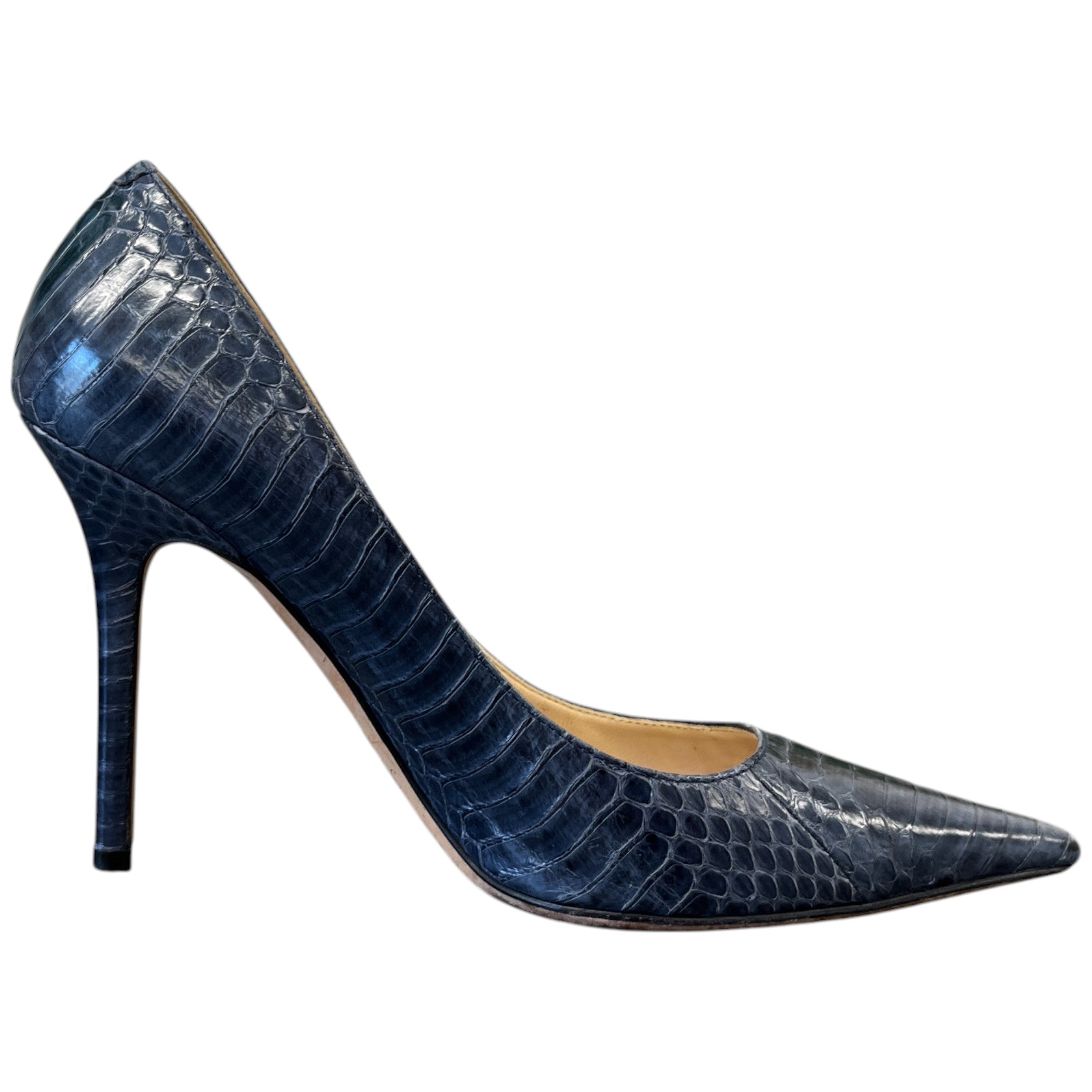 Women's Love 85 Croc-Embossed Heels Blue Size EU 37.5 / UK 4.5