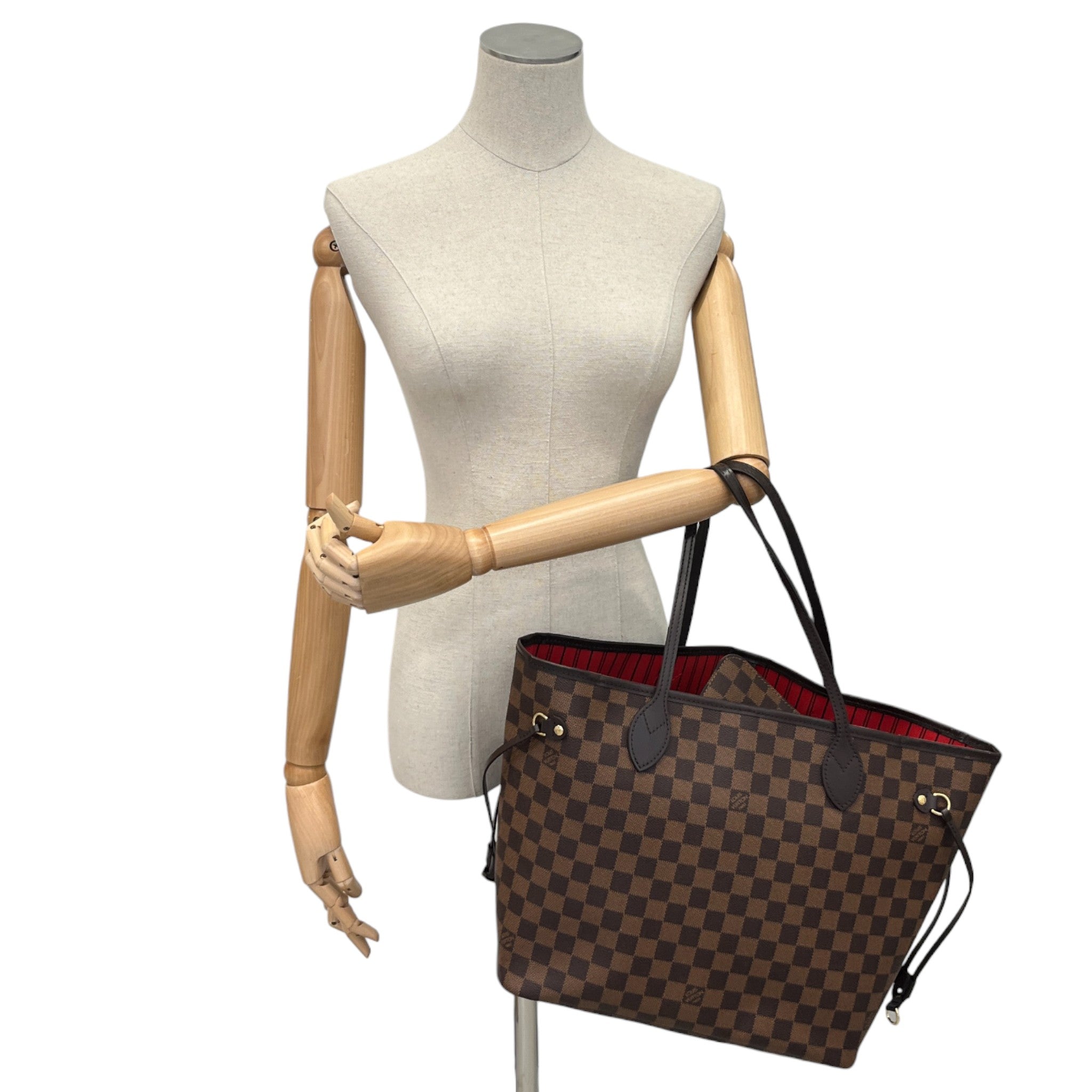 Women's Damier Ebene Neverfull Mm Tote Bag Brown