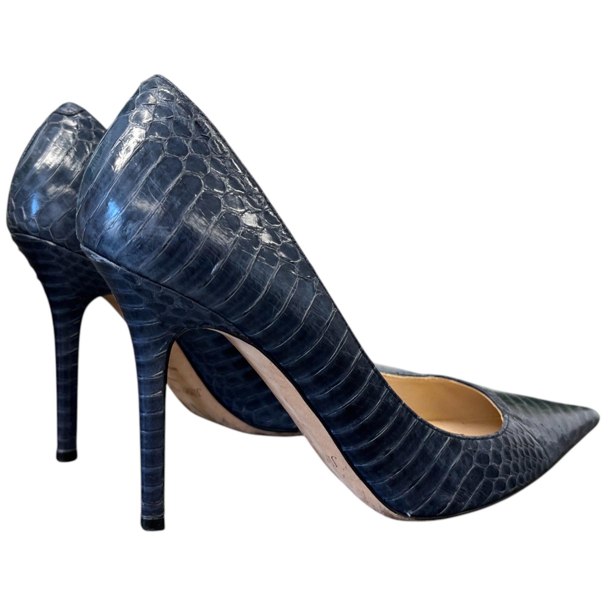Women's Love 85 Croc-Embossed Heels Blue Size EU 37.5 / UK 4.5