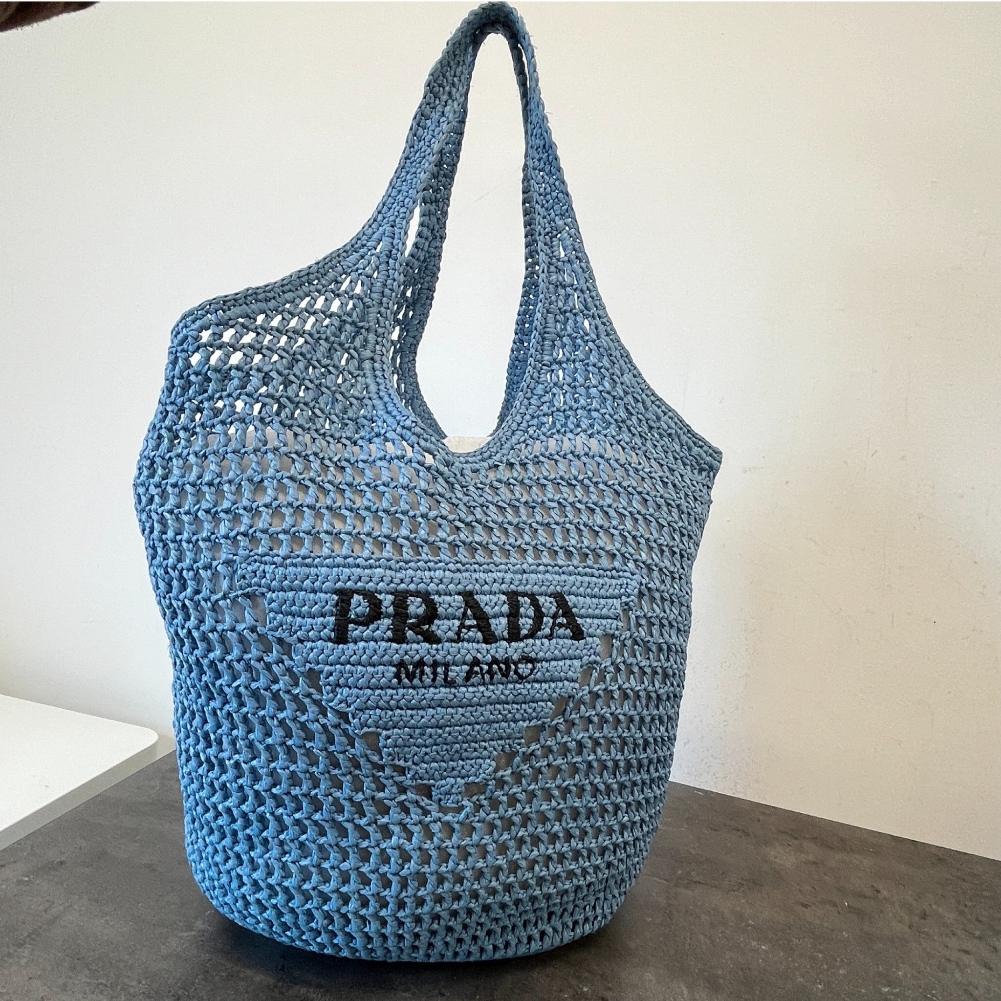Women's Raffia Tote Bag Blue