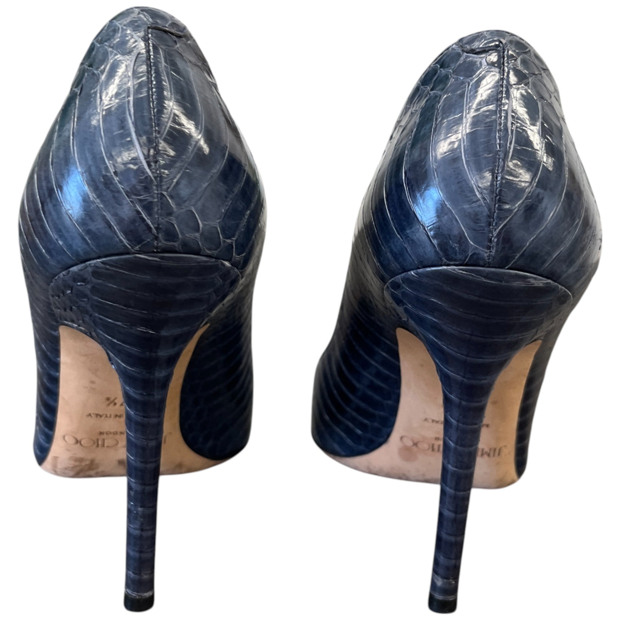 Women's Love 85 Croc-Embossed Heels Blue Size EU 37.5 / UK 4.5