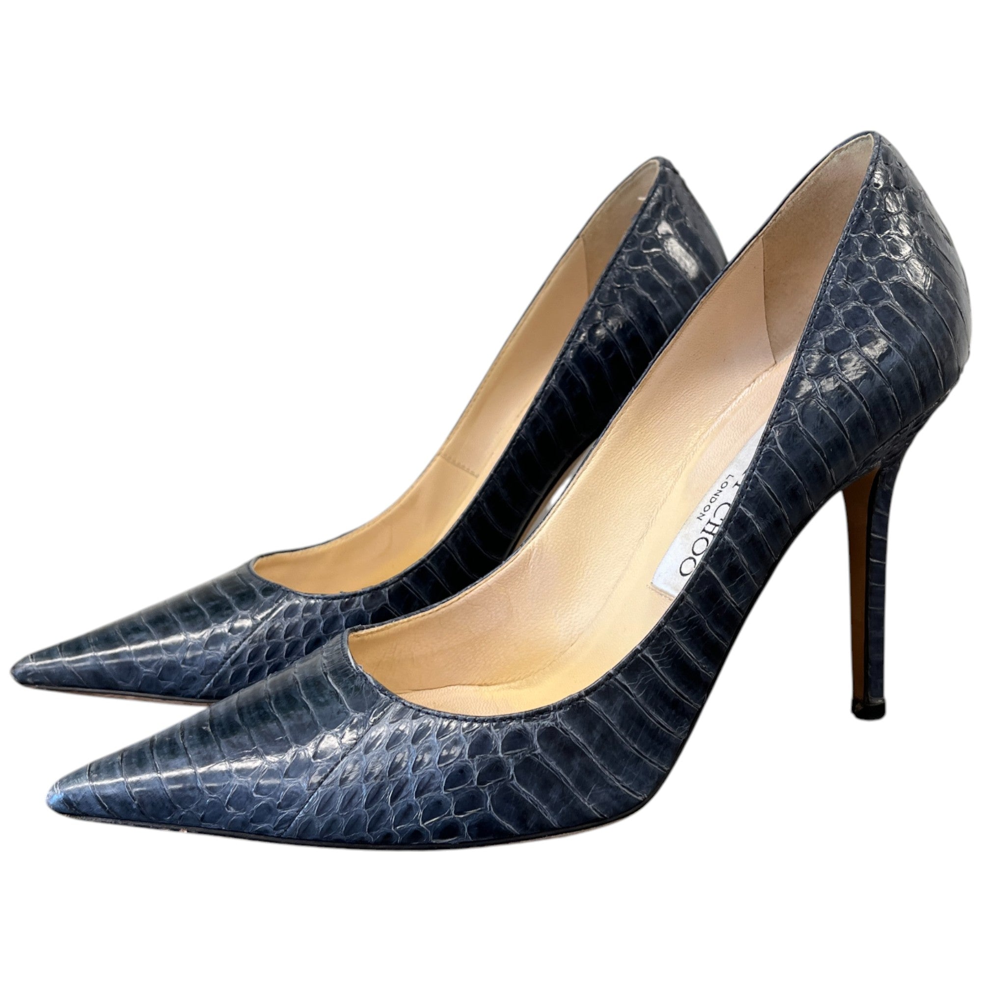 Women's Love 85 Croc-Embossed Heels Blue Size EU 37.5 / UK 4.5