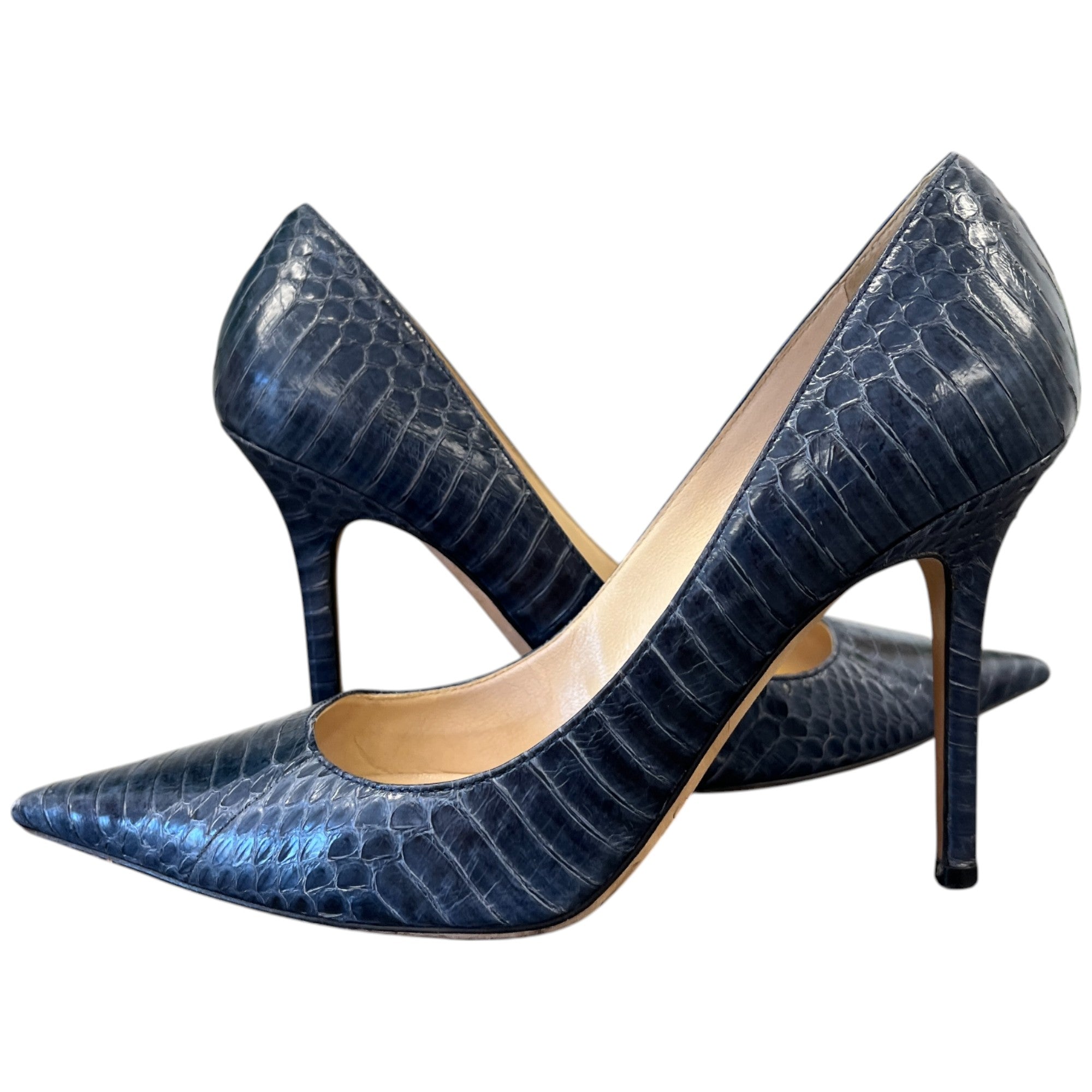 Women's Love 85 Croc-Embossed Heels Blue Size EU 37.5 / UK 4.5