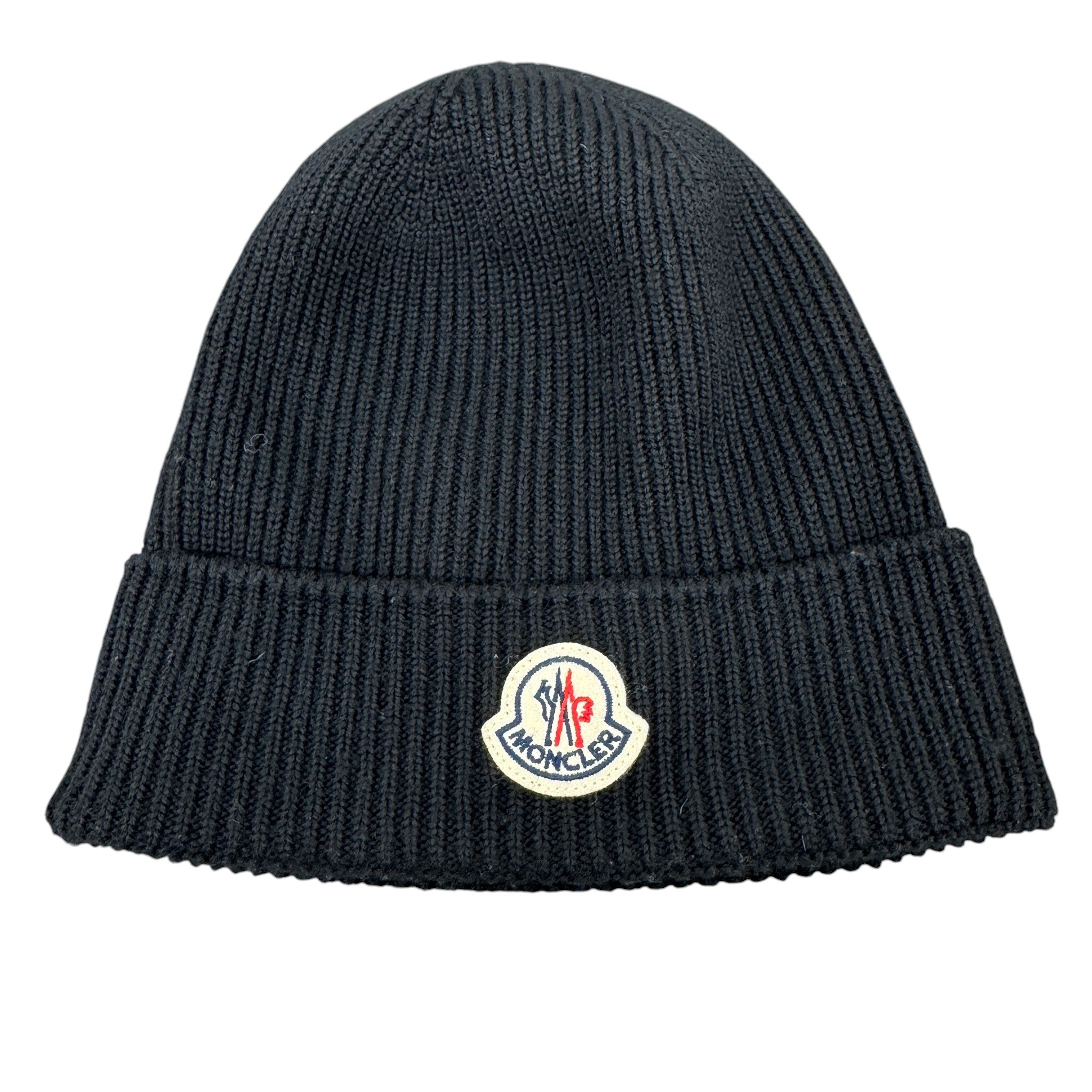 Men's Logo Patch Beanie Hat Black
