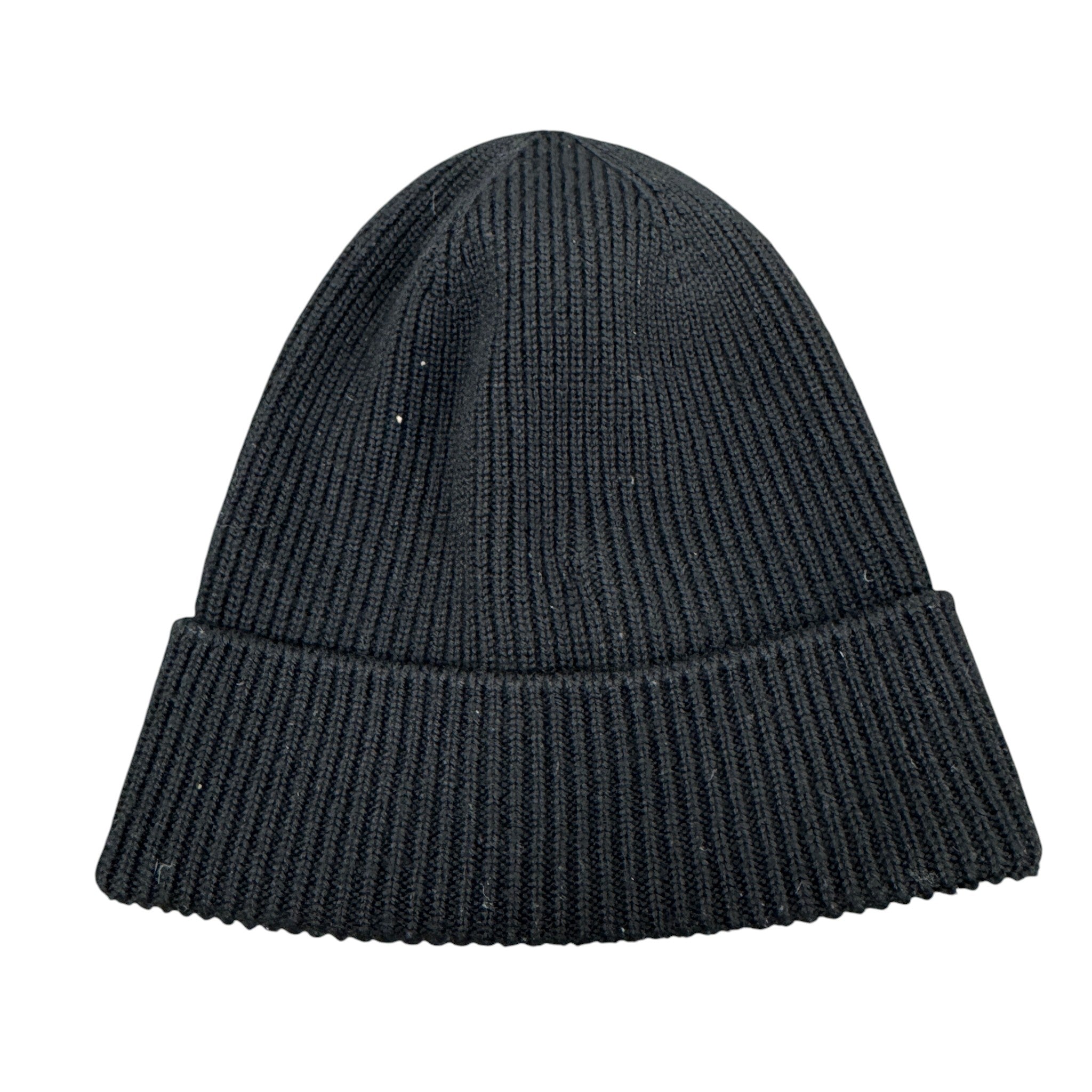 Men's Logo Patch Beanie Hat Black