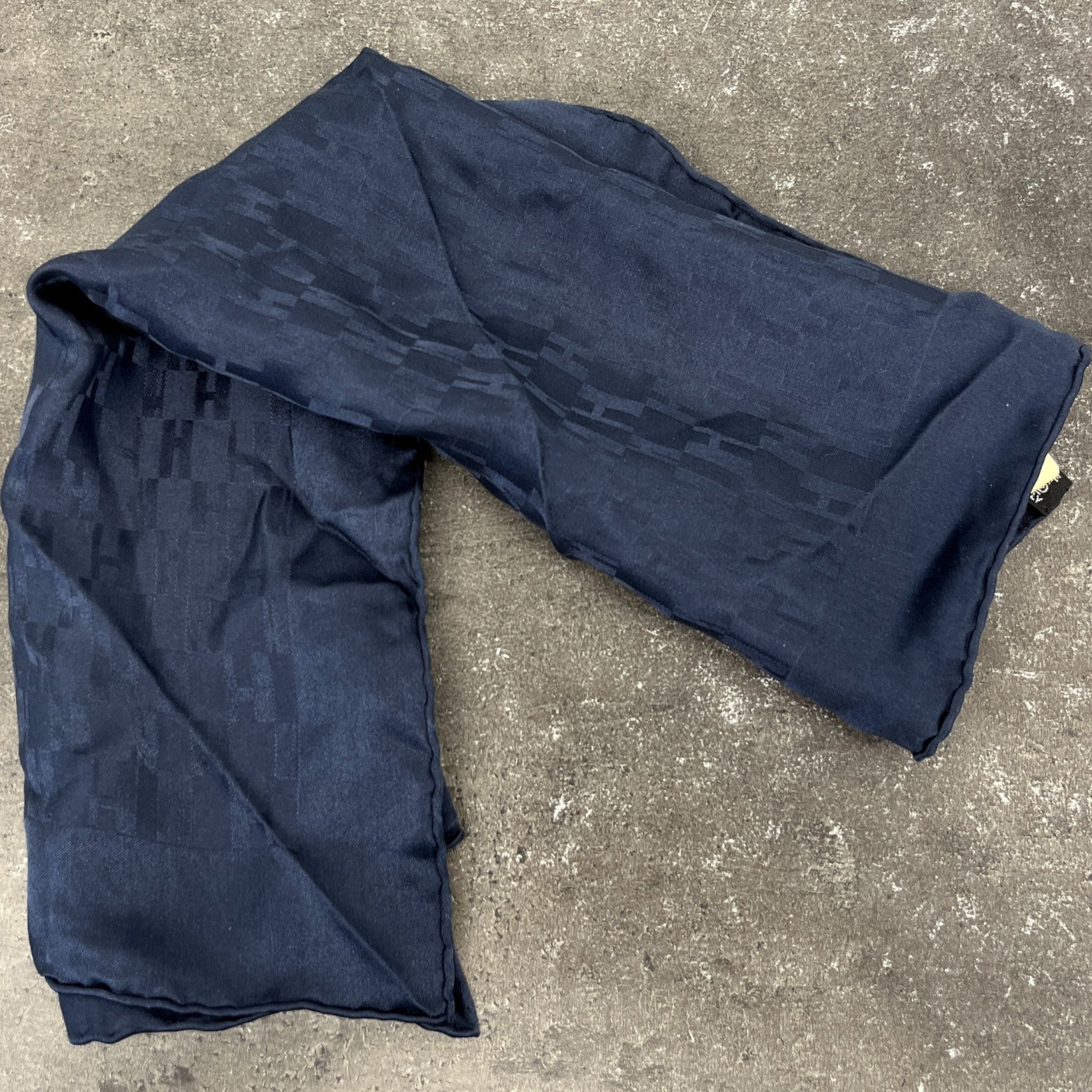 Men's Monogram H Silk Scarf Navy