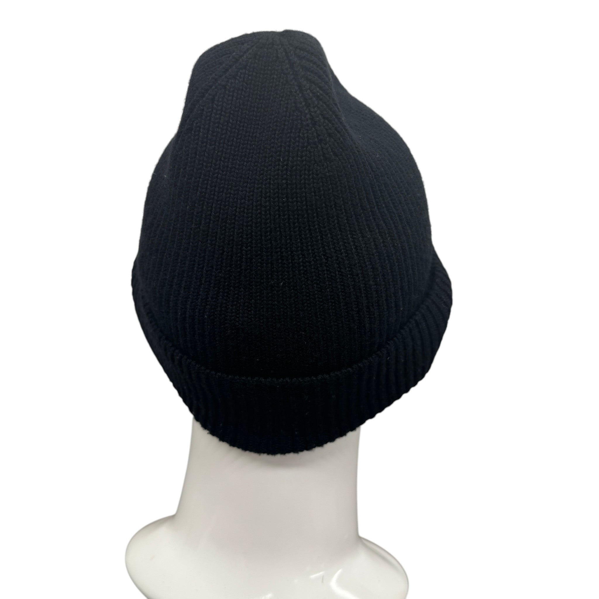 Men's Logo Patch Beanie Hat Black