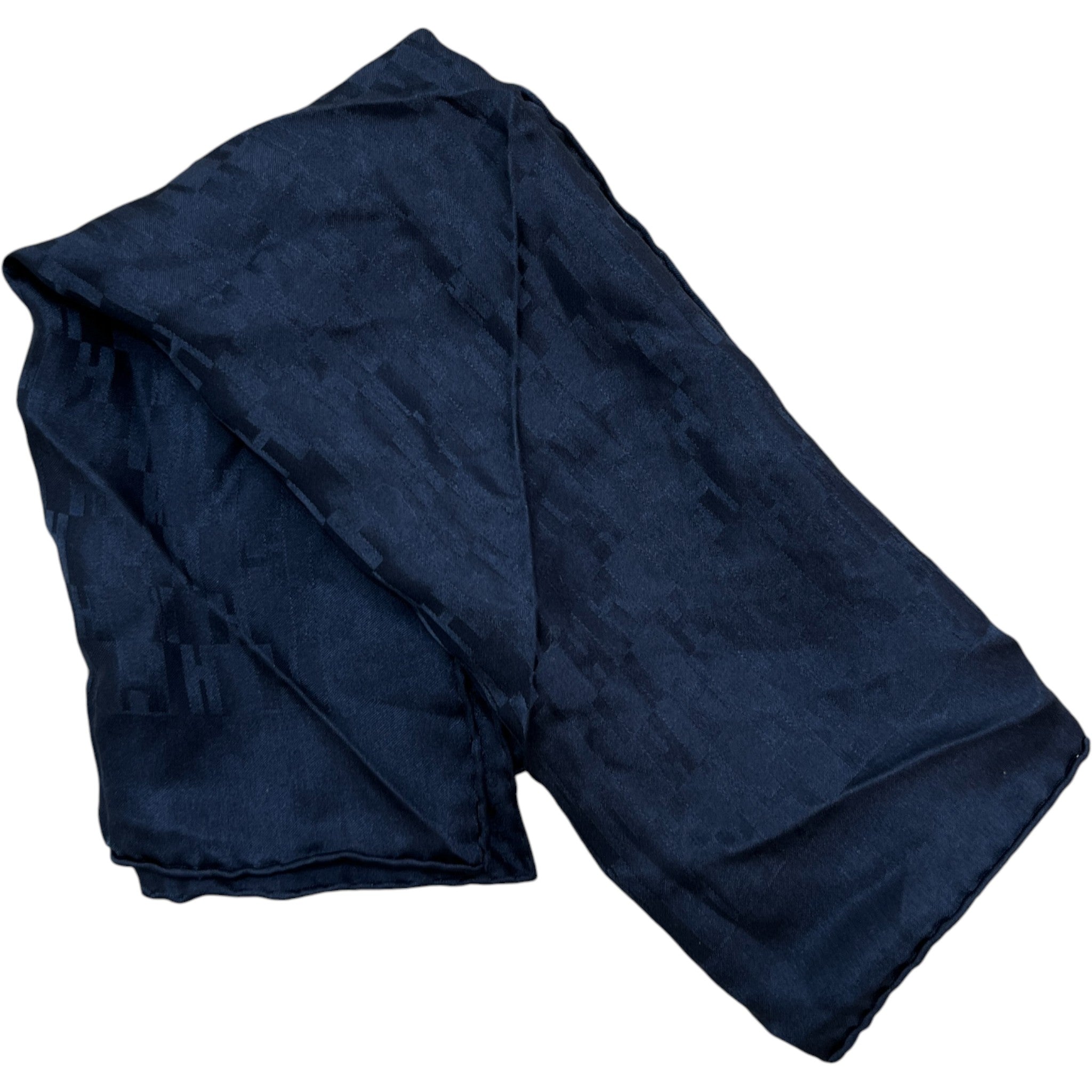 Men's Monogram H Silk Scarf Navy