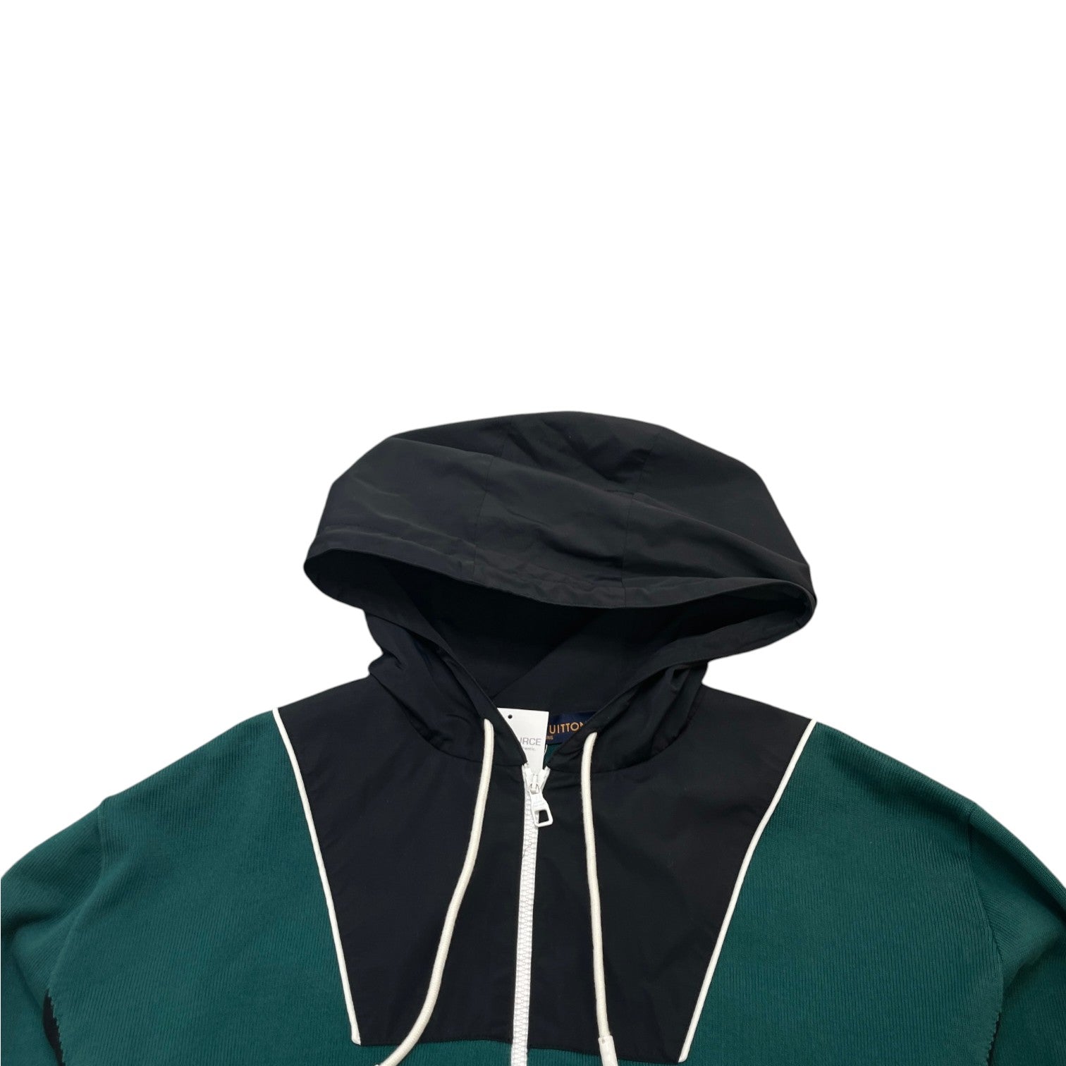 Men's Colour Block Hoodie Green Size L