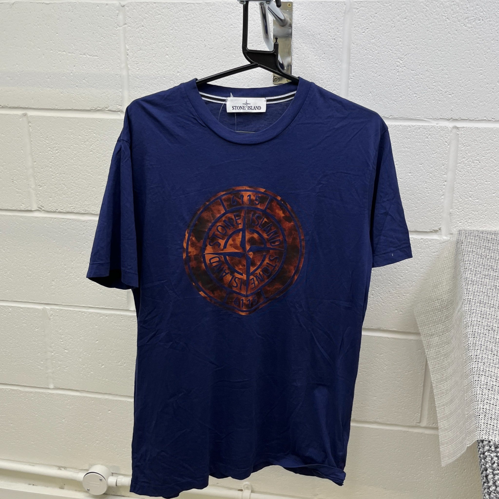 Men's Logo Print T-Shirt Blue Size XL