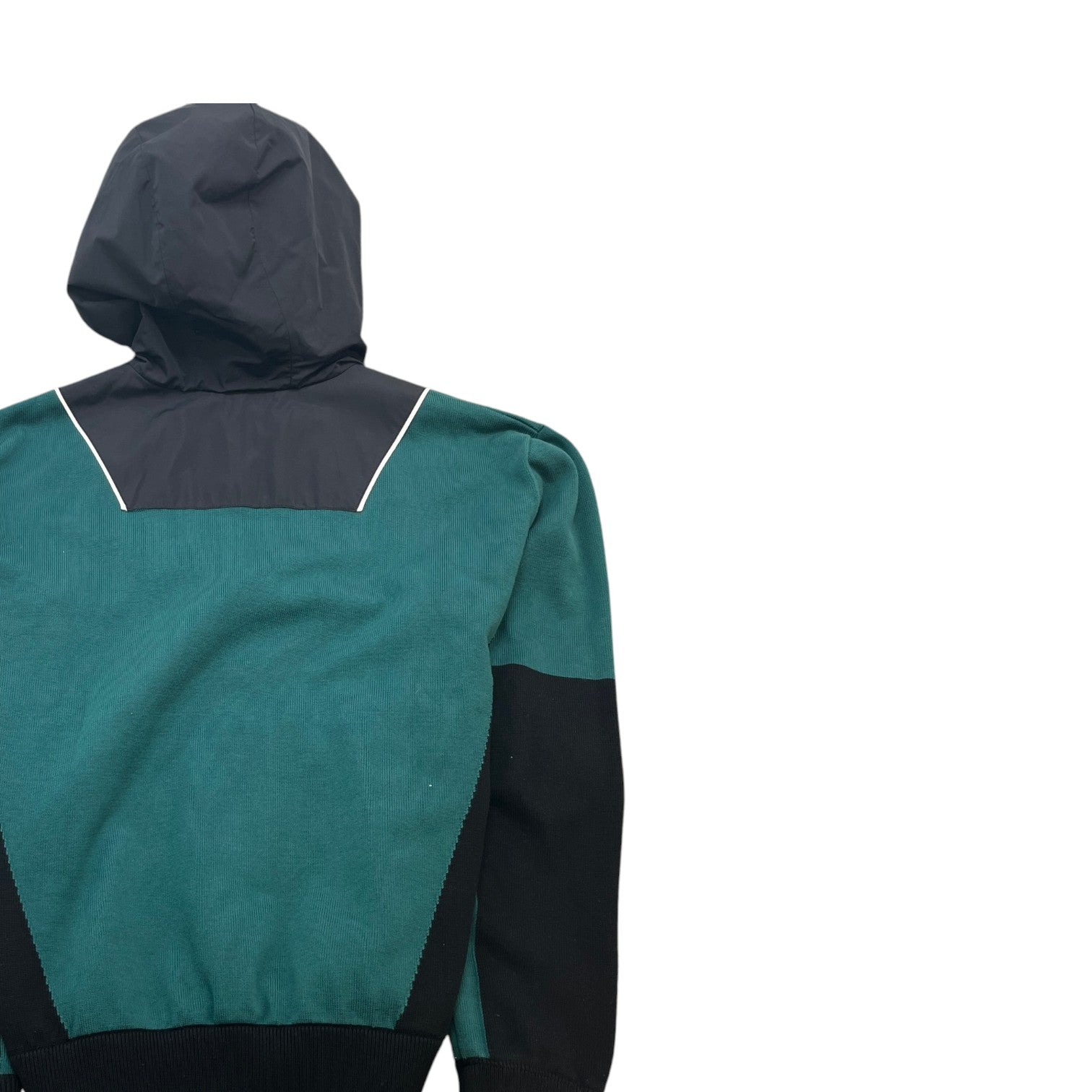 Men's Colour Block Hoodie Green Size L
