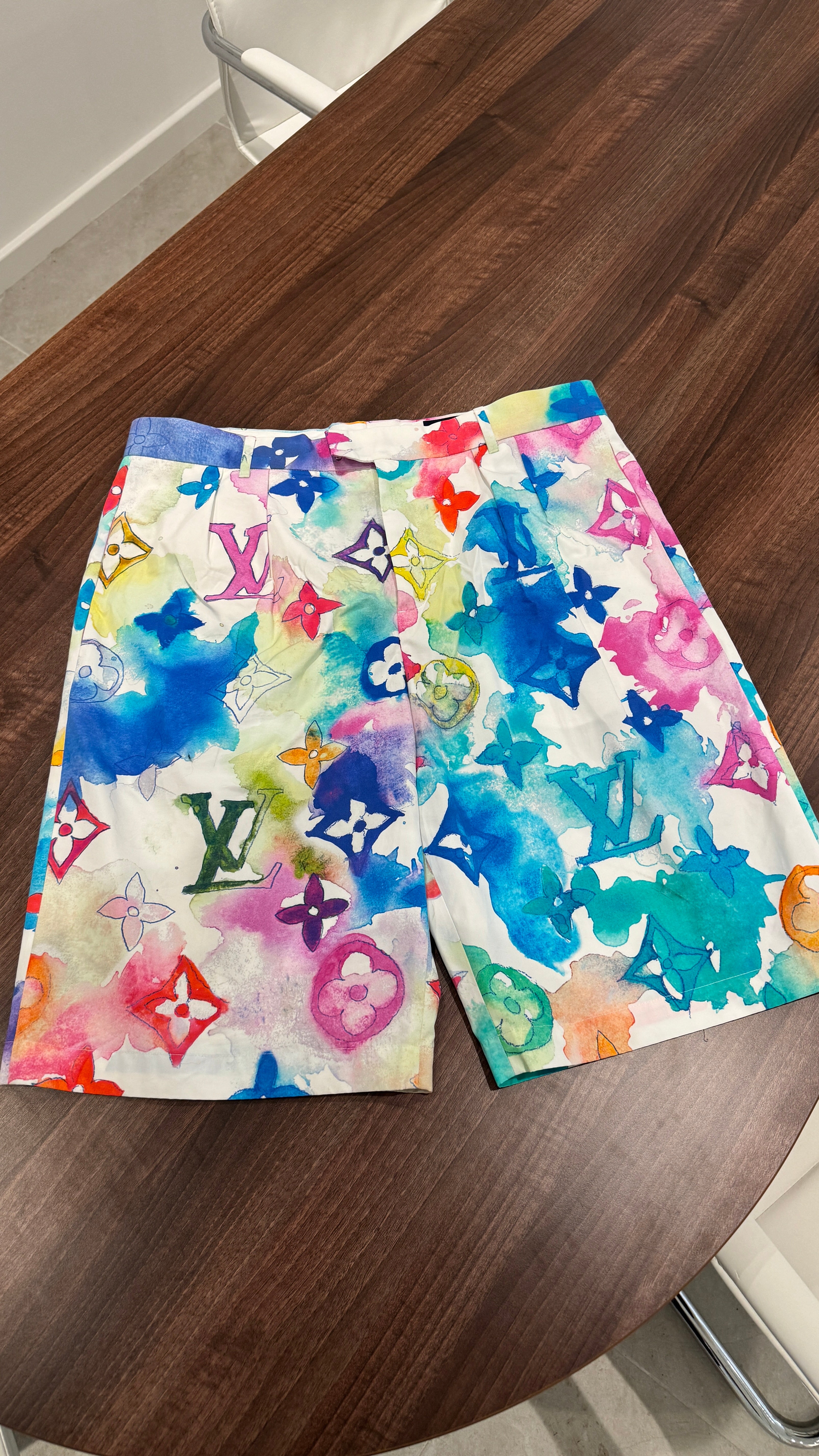 Men's Watercolor Monogram Shorts Multi-Coloured Size IT 46 / UK 30
