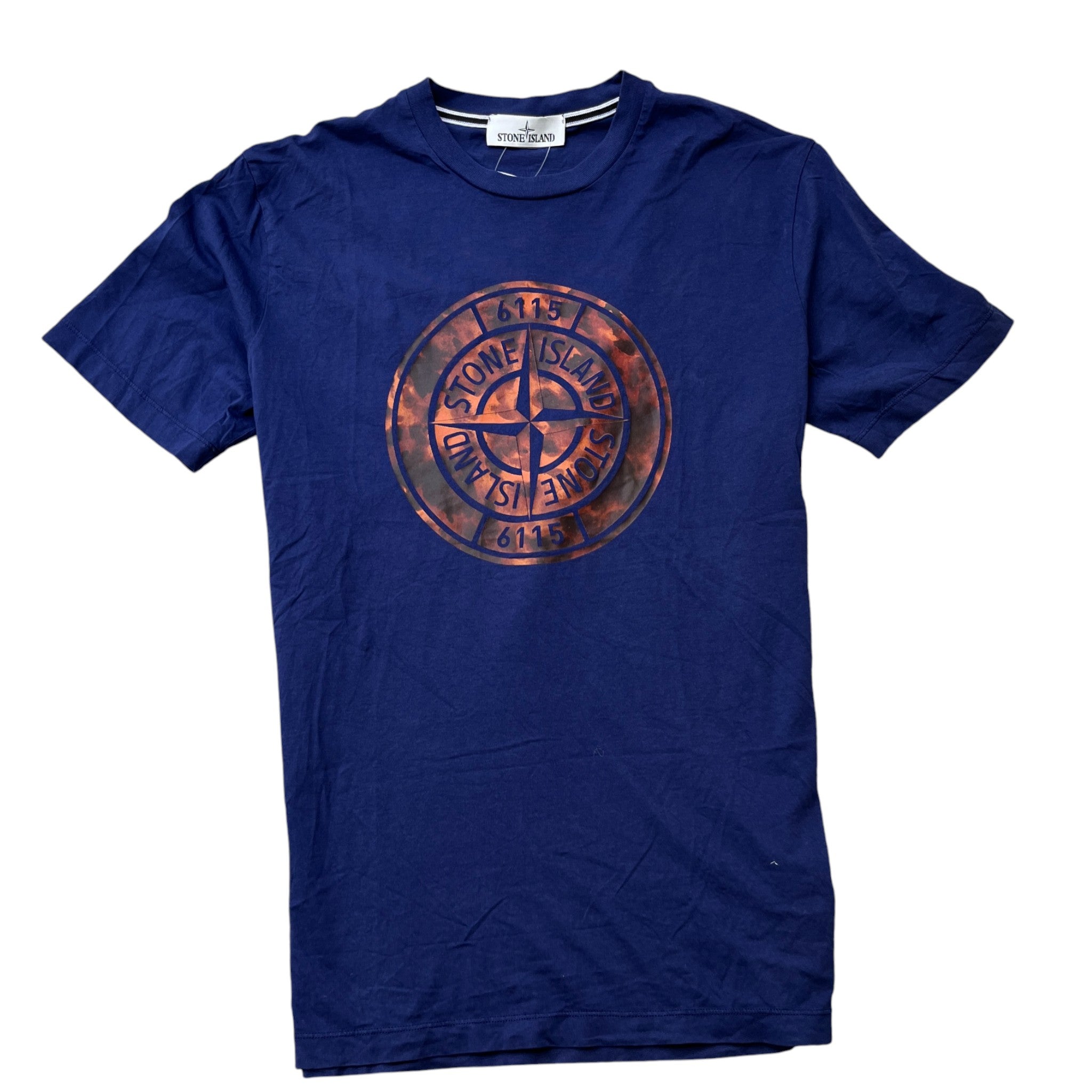 Men's Logo Print T-Shirt Blue Size XL