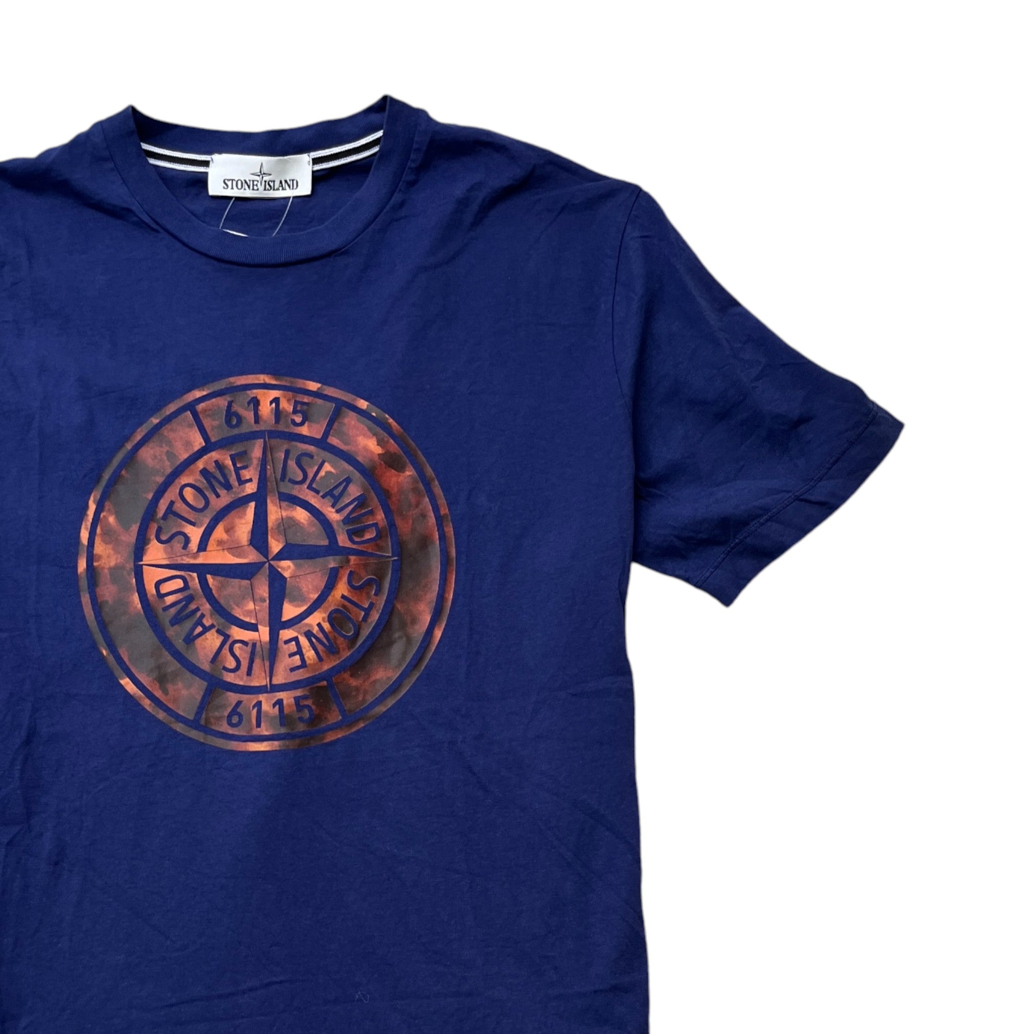 Men's Logo Print T-Shirt Blue Size XL