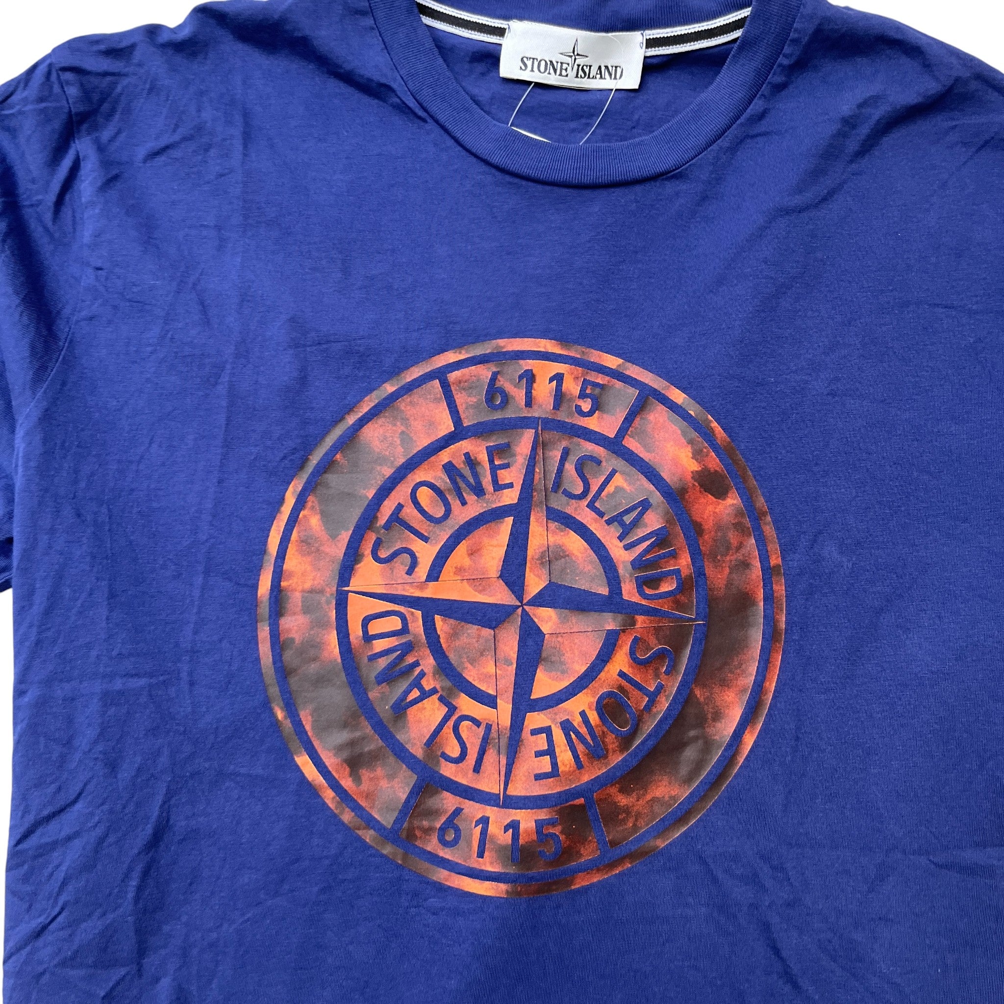 Men's Logo Print T-Shirt Blue Size XL