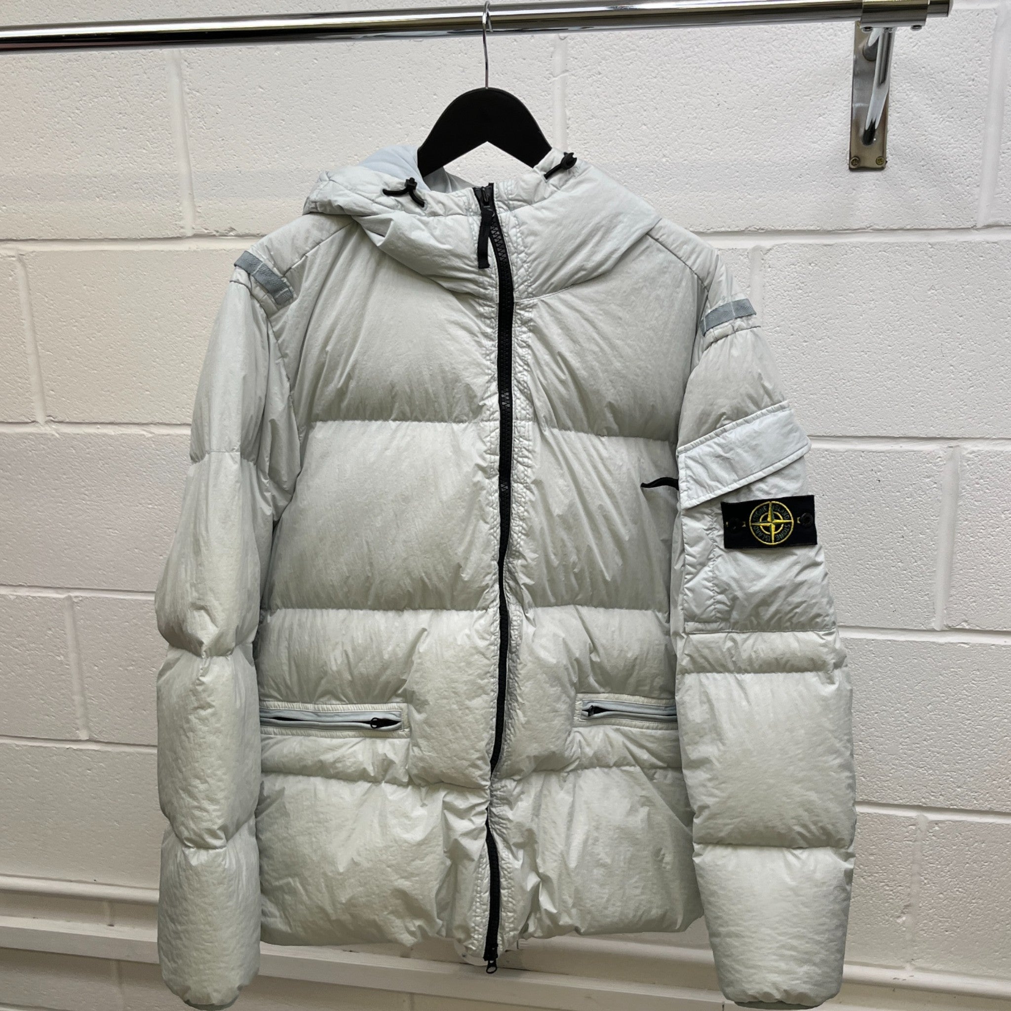 Men's Garment Dyed Crinkle Reps Down Jacket Blue Size L