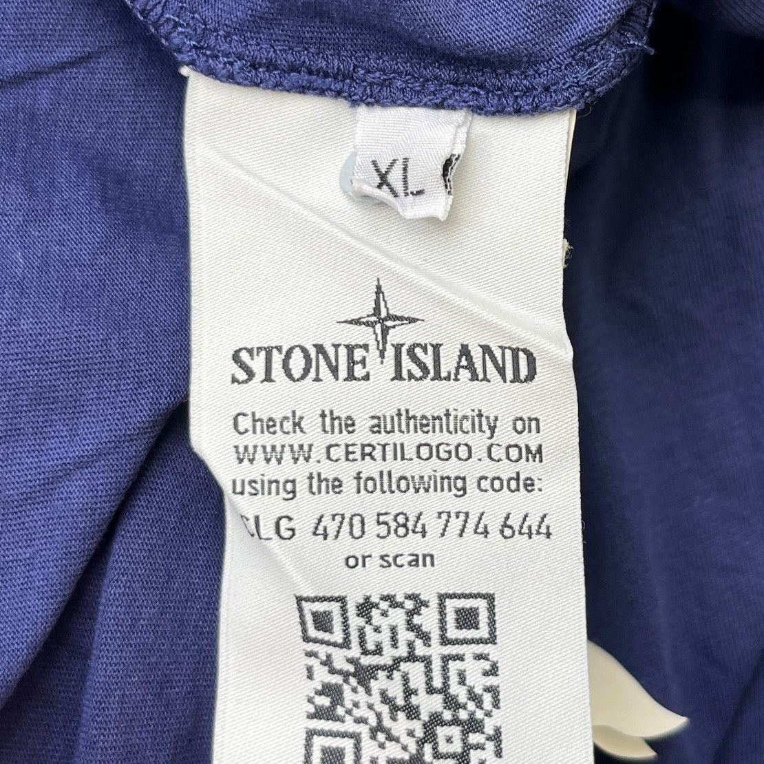 Men's Logo Print T-Shirt Blue Size XL