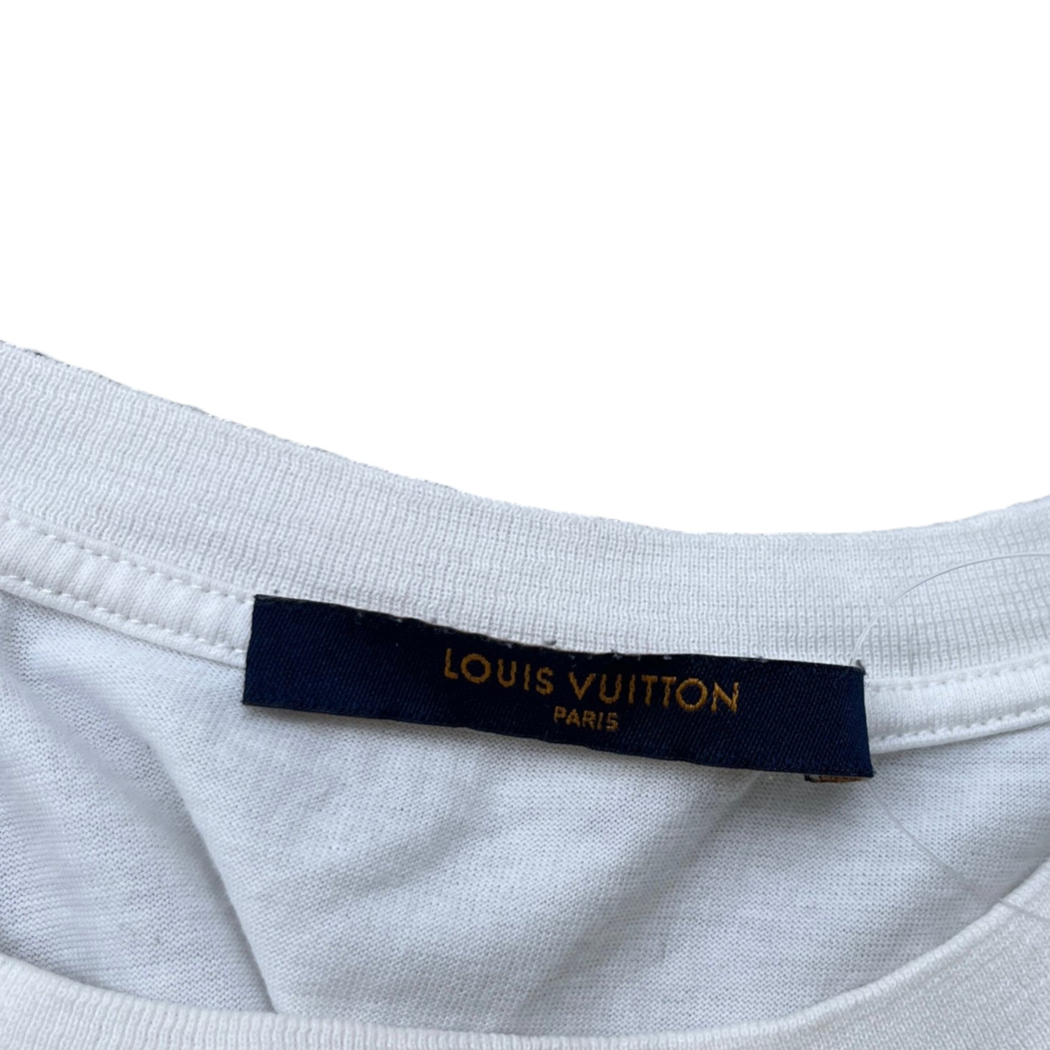 Men's Embroidered Lv T-Shirt White Size S