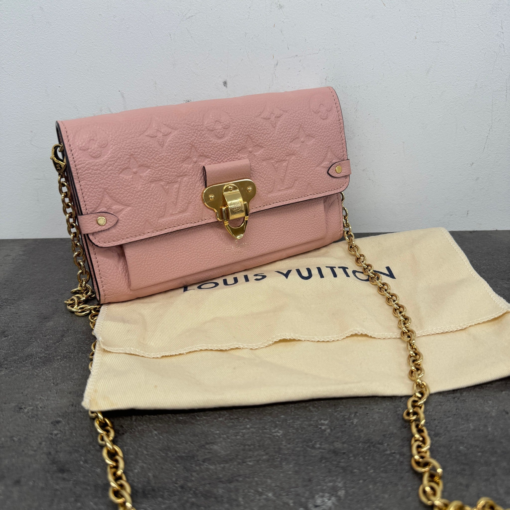 Women's Empreinte Leather Vavin Wallet On Chain Bag Pink