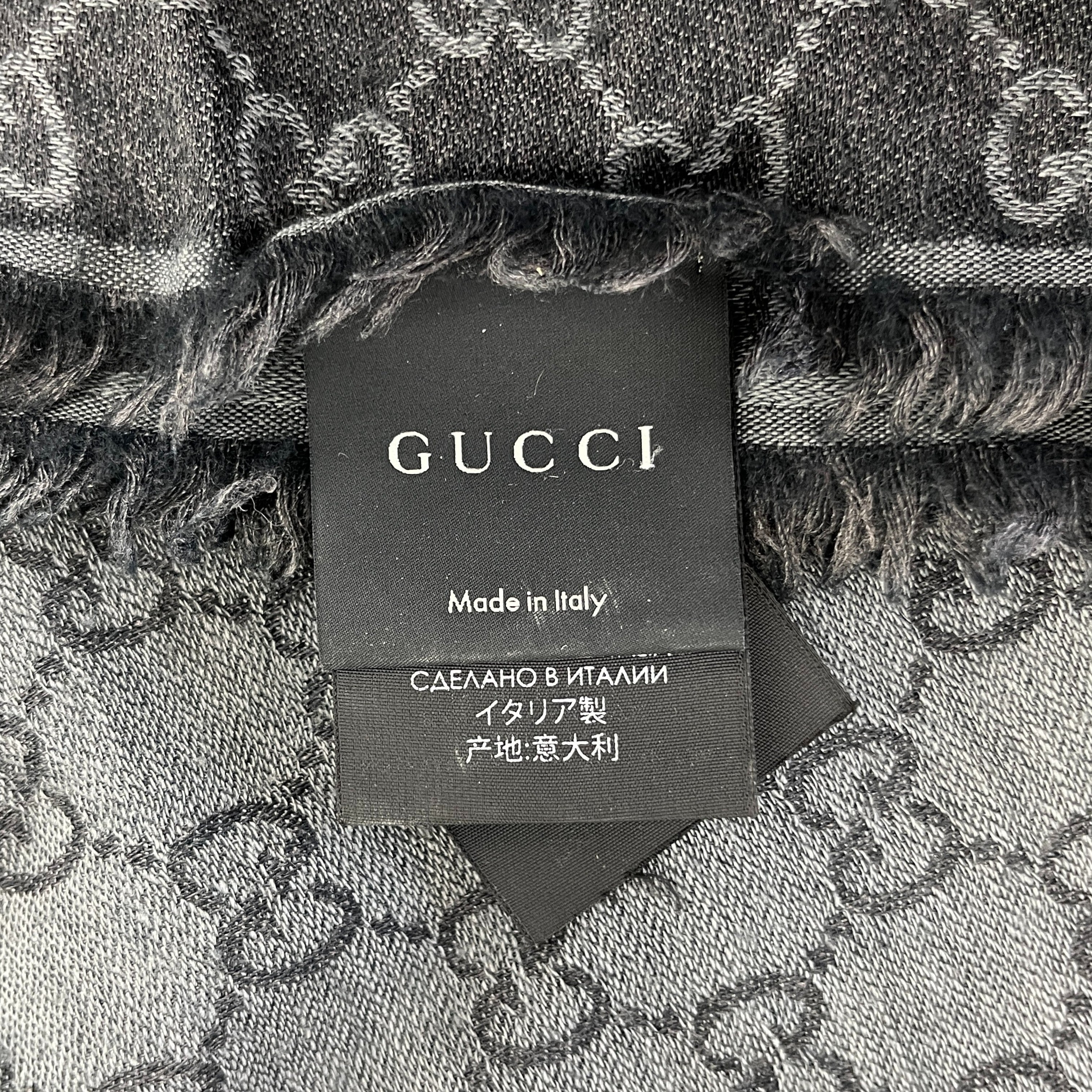 Men's Gg Jacquard Scarf Grey