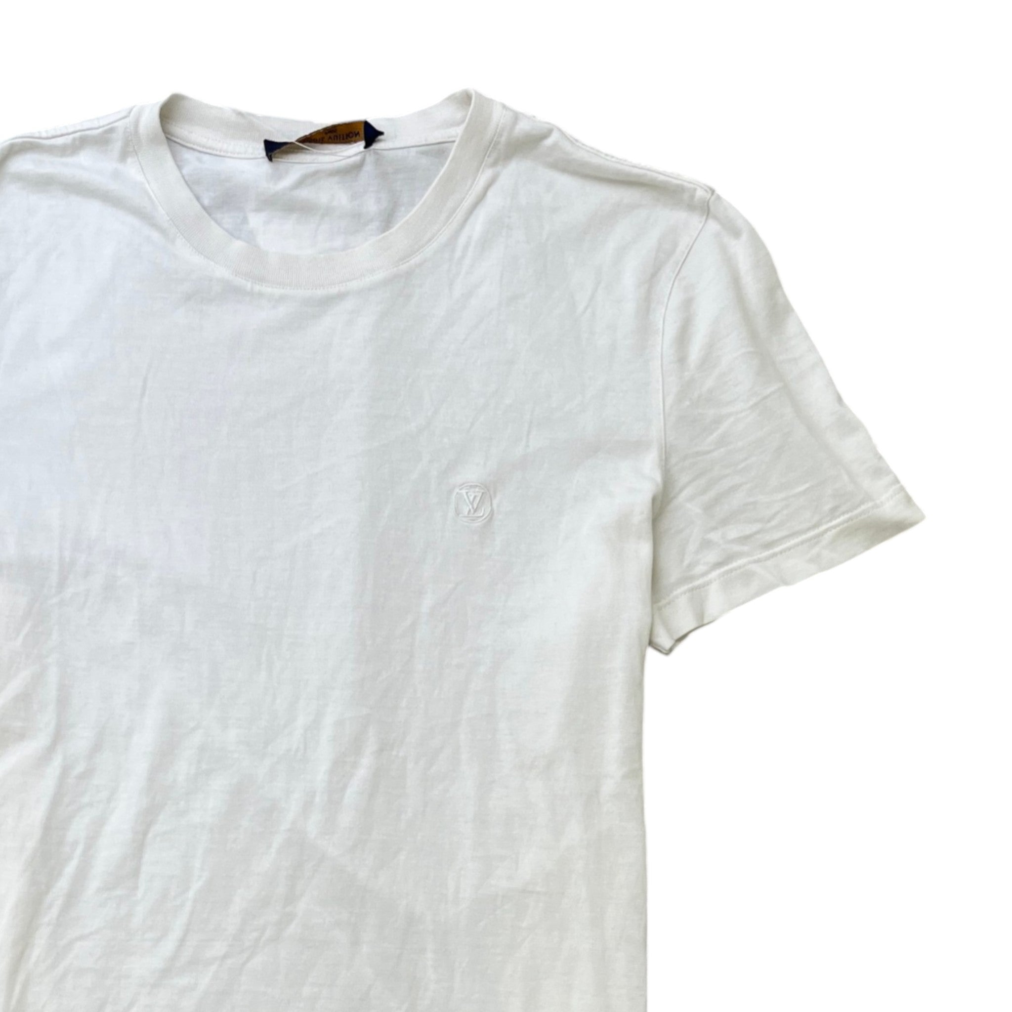 Men's Embroidered Lv T-Shirt White Size S