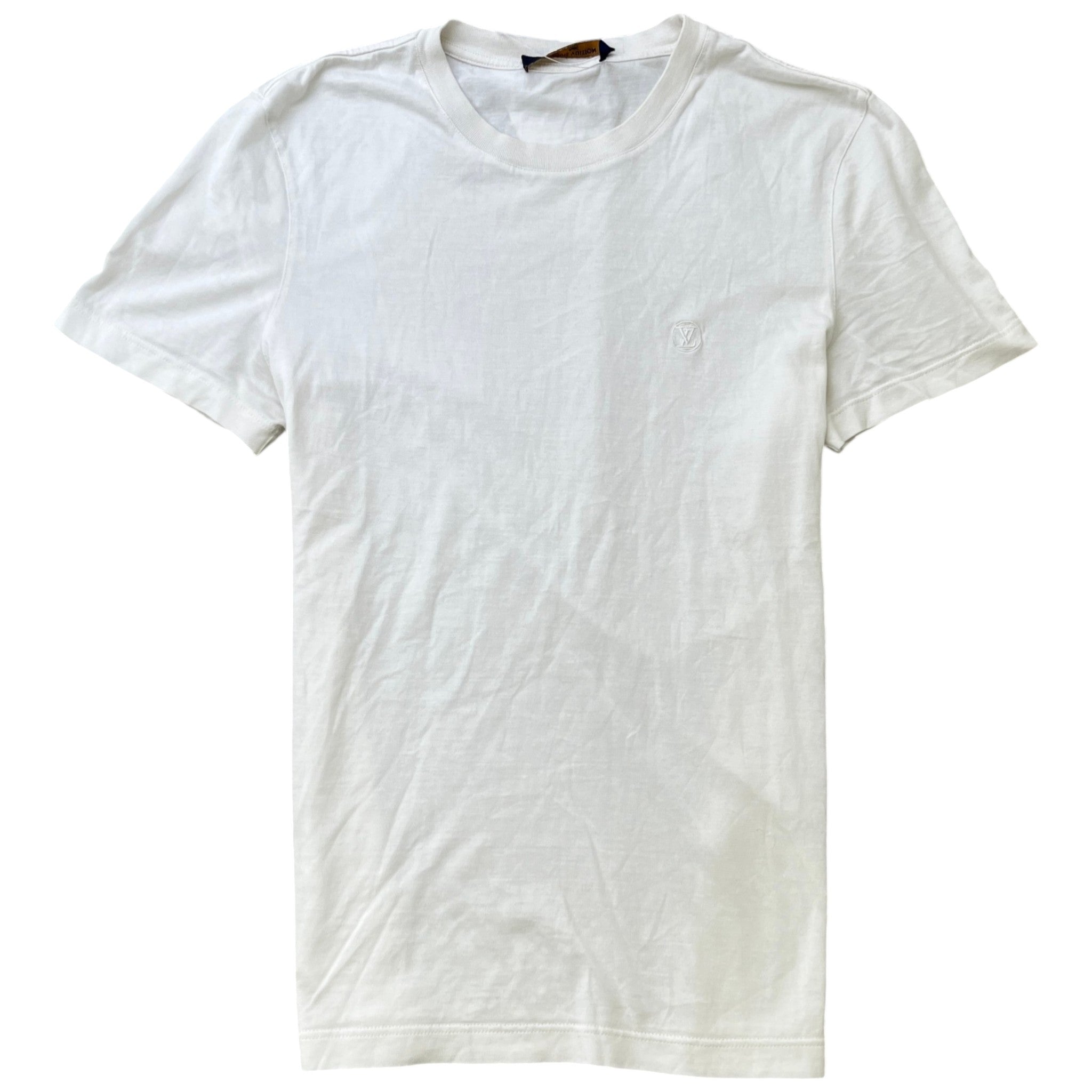 Men's Embroidered Lv T-Shirt White Size S