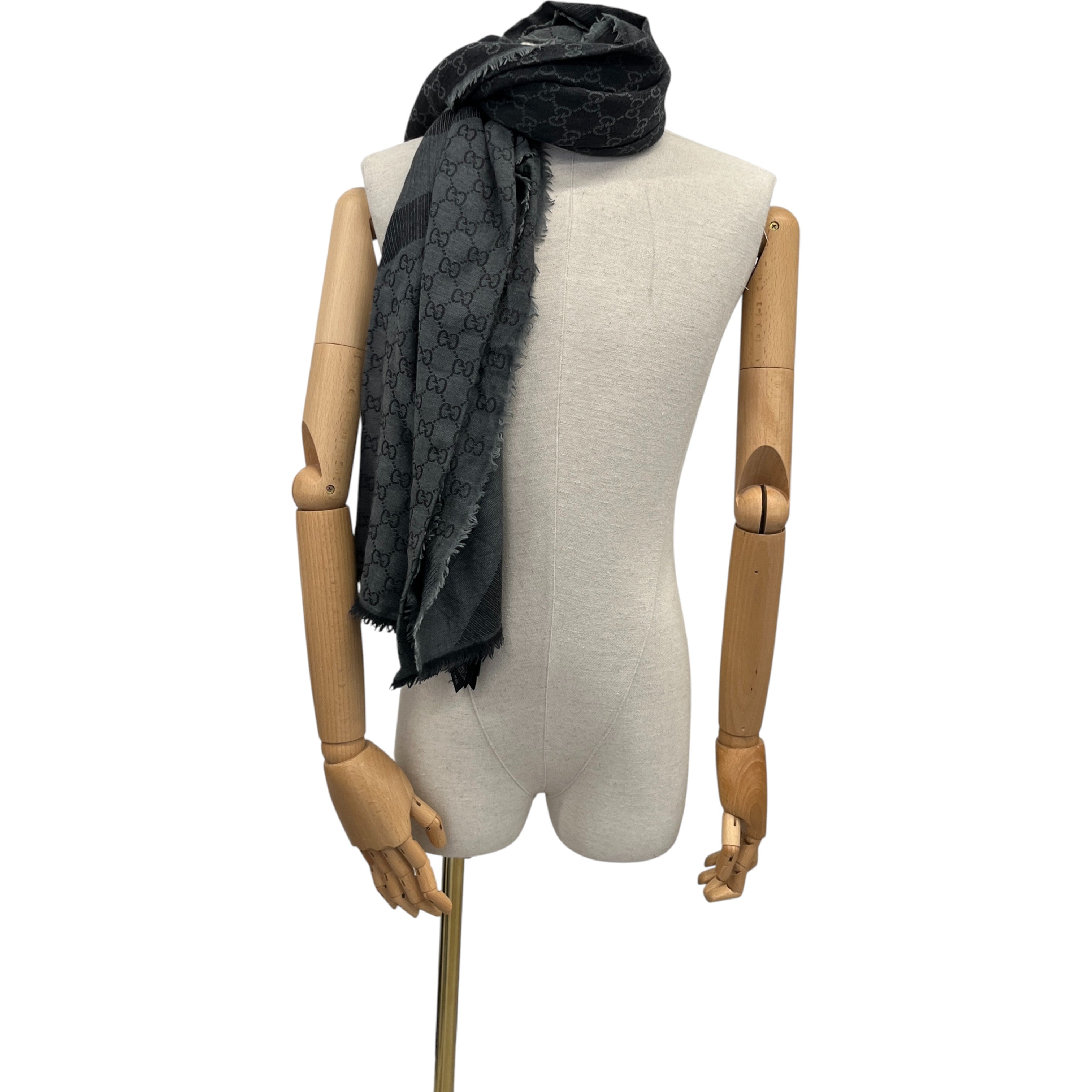 Men's Gg Jacquard Scarf Grey