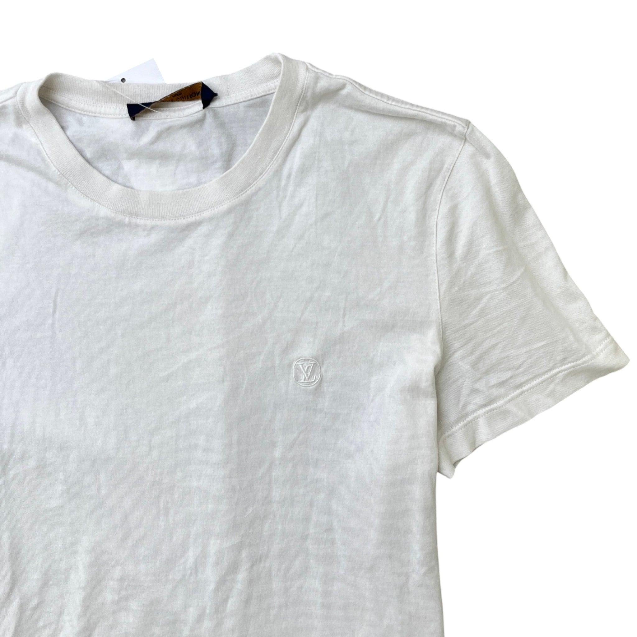 Men's Embroidered Lv T-Shirt White Size S