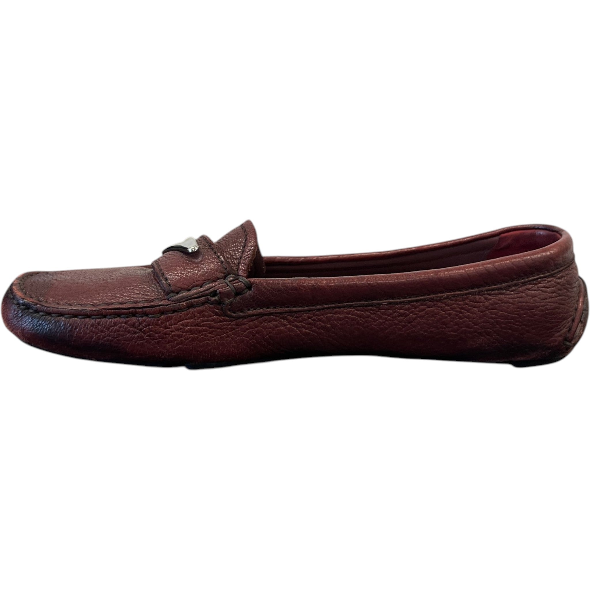 Women's Triangle Logo Loafers Burgundy Size EU 37 / UK 4