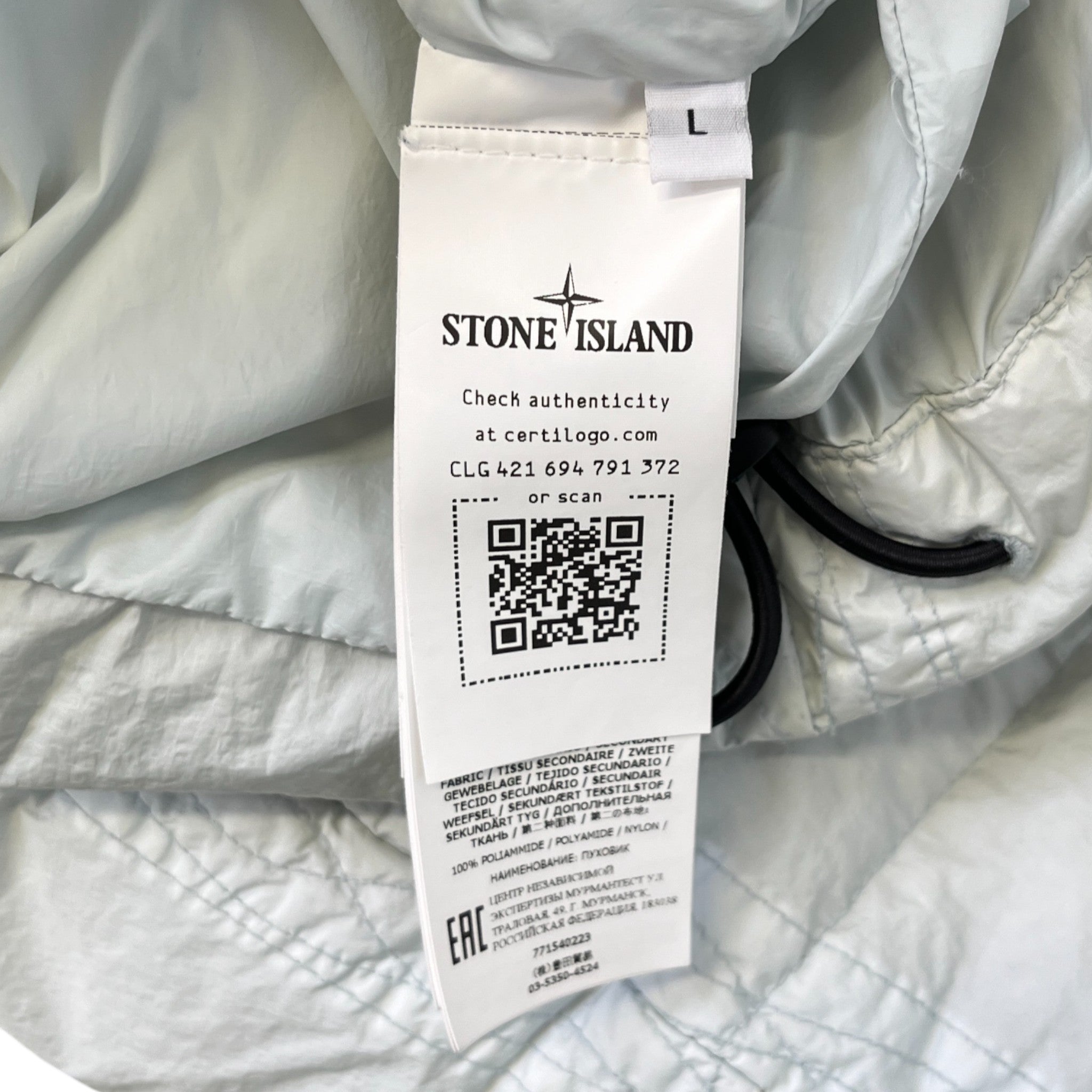 Men's Garment Dyed Crinkle Reps Down Jacket Blue Size L