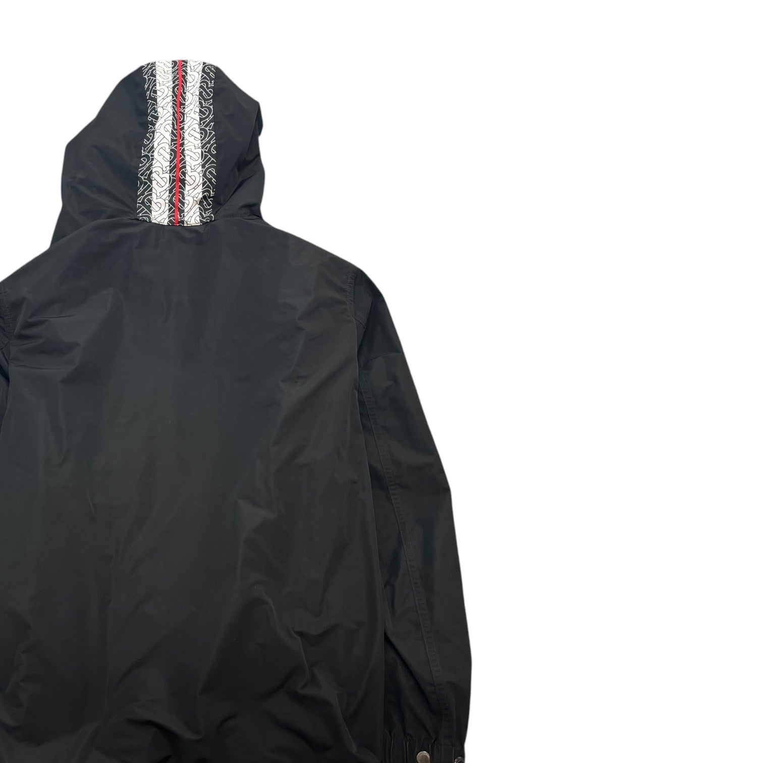 Men's Monogram Logo Trim Anorak Windbreaker Black Size XS