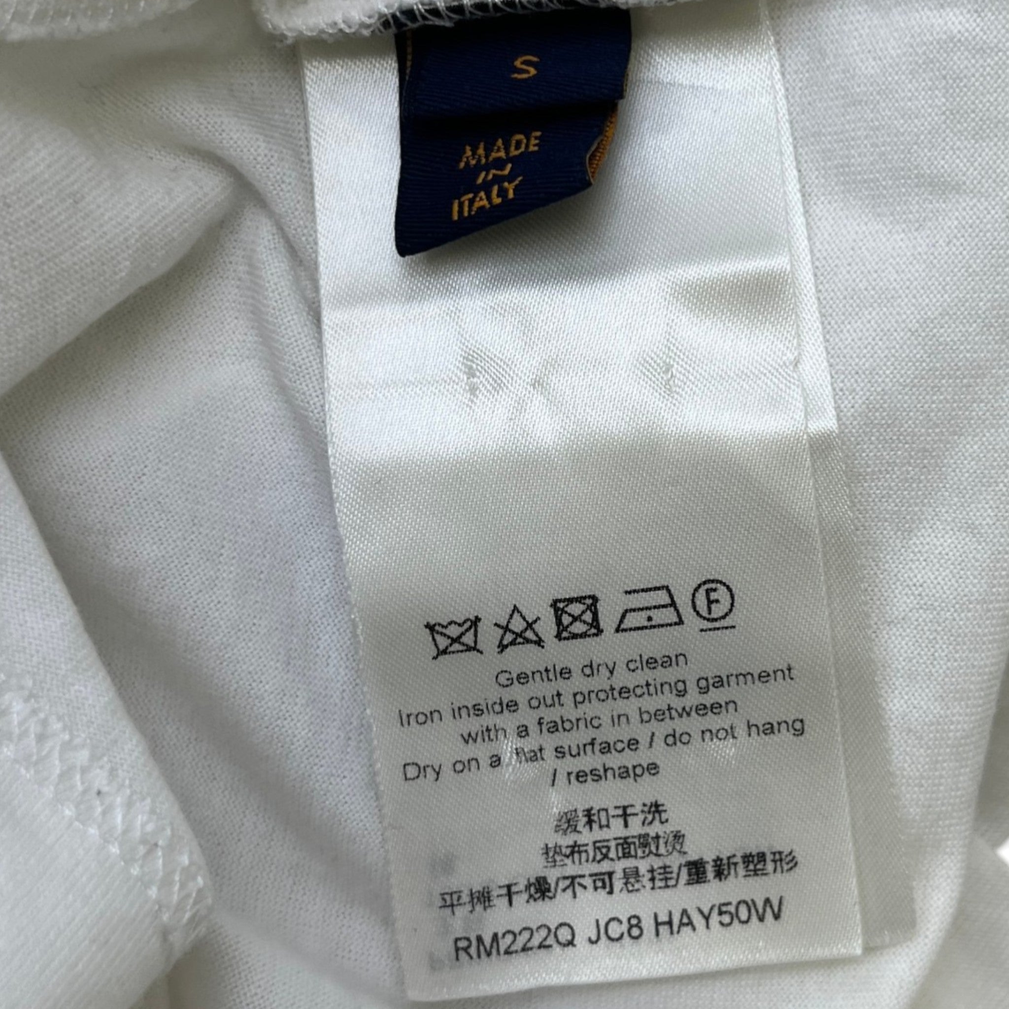 Men's Embroidered Lv T-Shirt White Size S