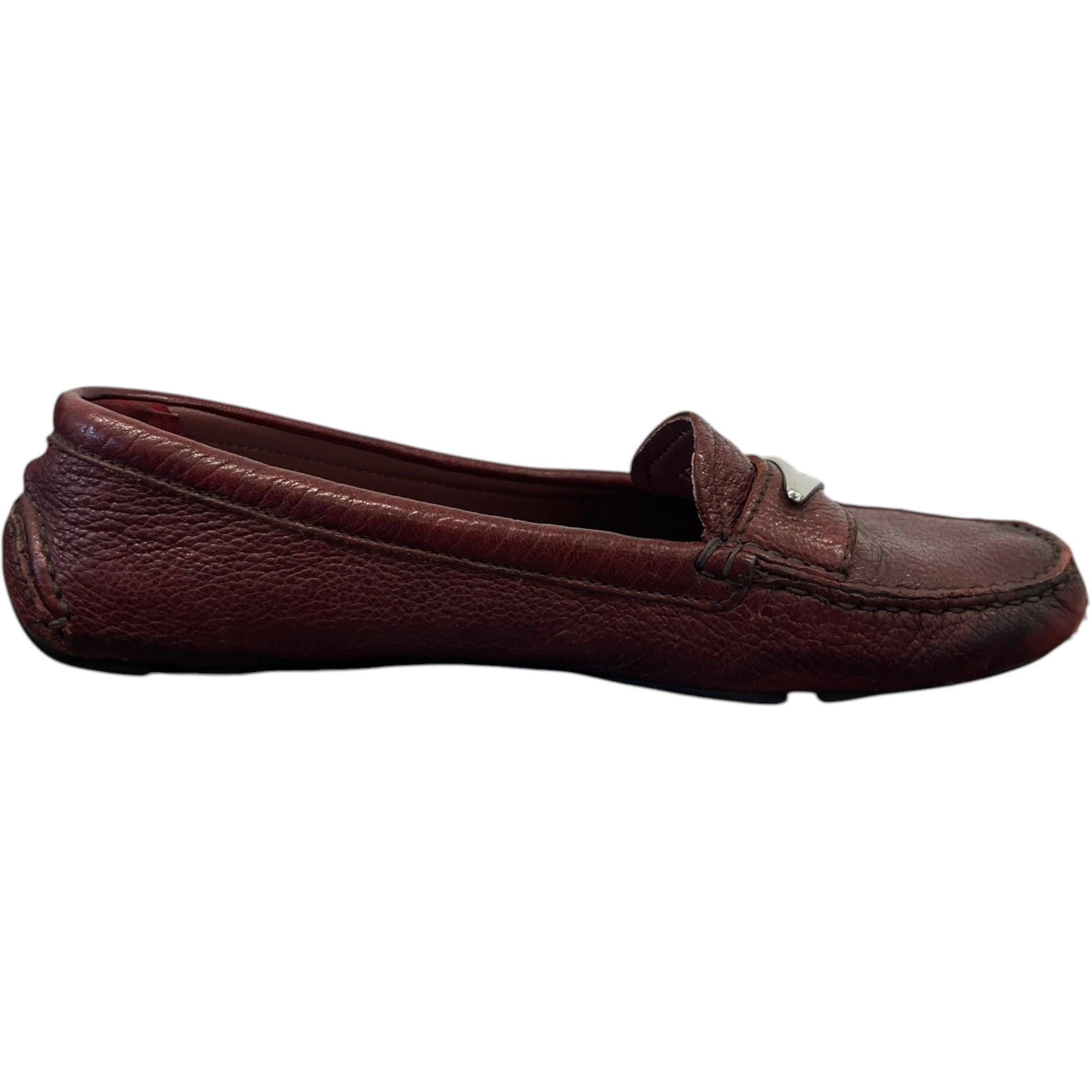 Women's Triangle Logo Loafers Burgundy Size EU 37 / UK 4