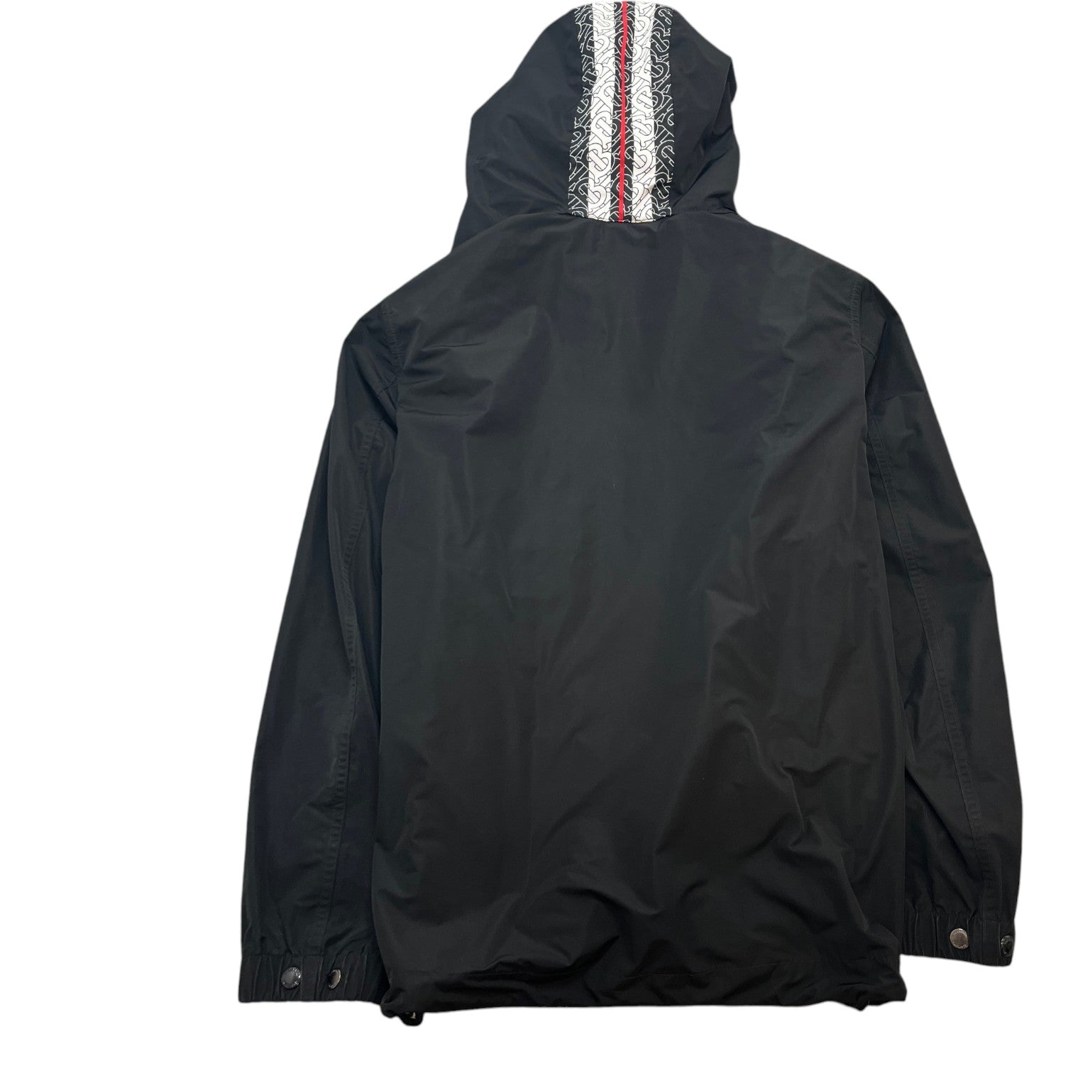 Men's Monogram Logo Trim Anorak Windbreaker Black Size XS