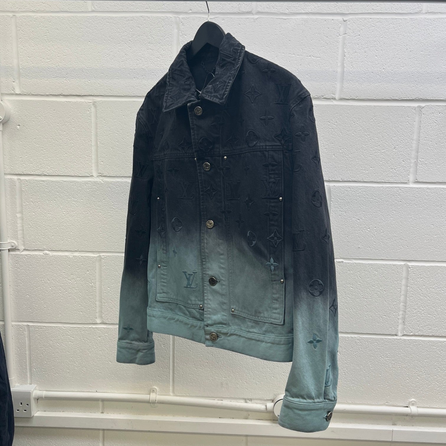Men's Embossed Monogram Denim Jacket Black Size IT 48 / M