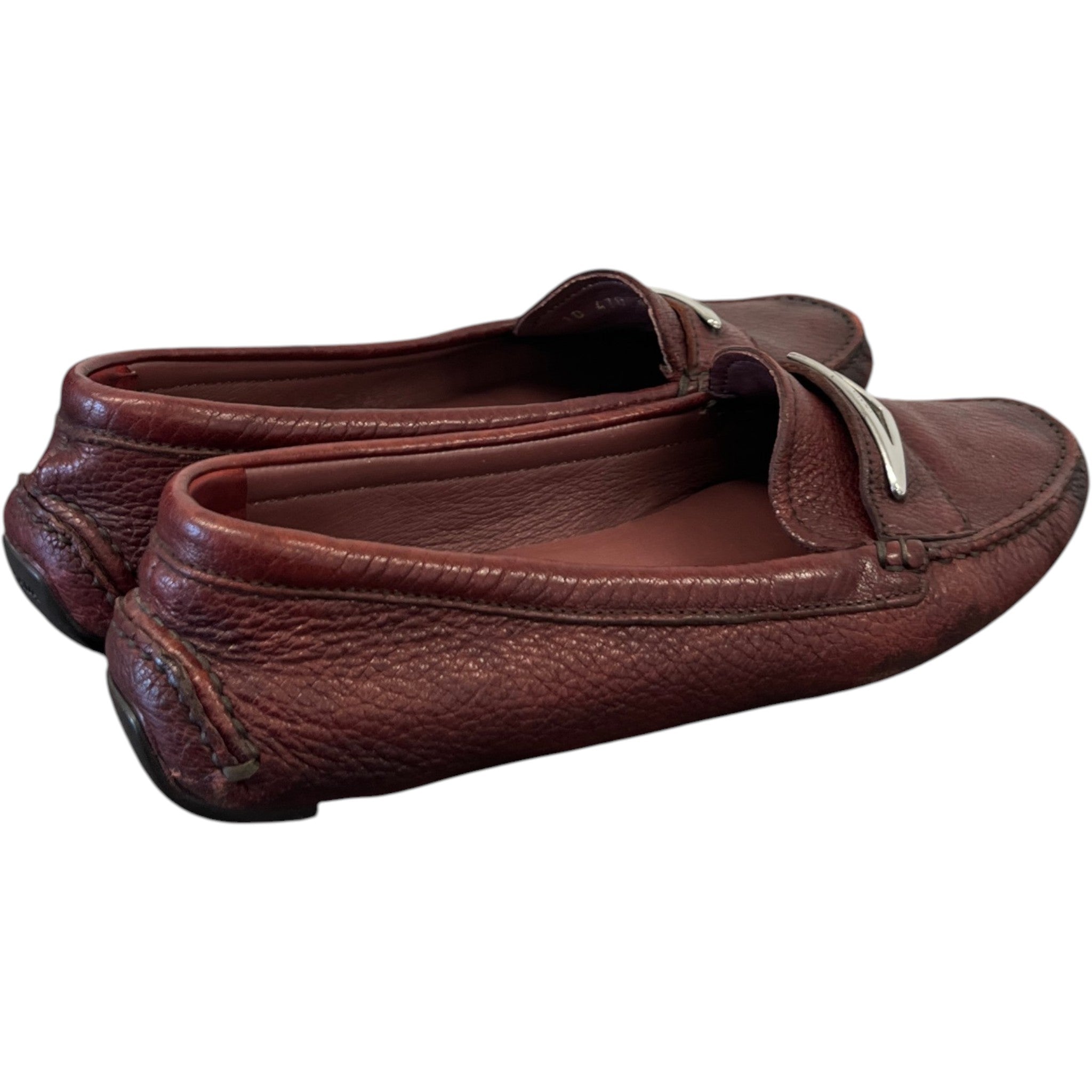Women's Triangle Logo Loafers Burgundy Size EU 37 / UK 4